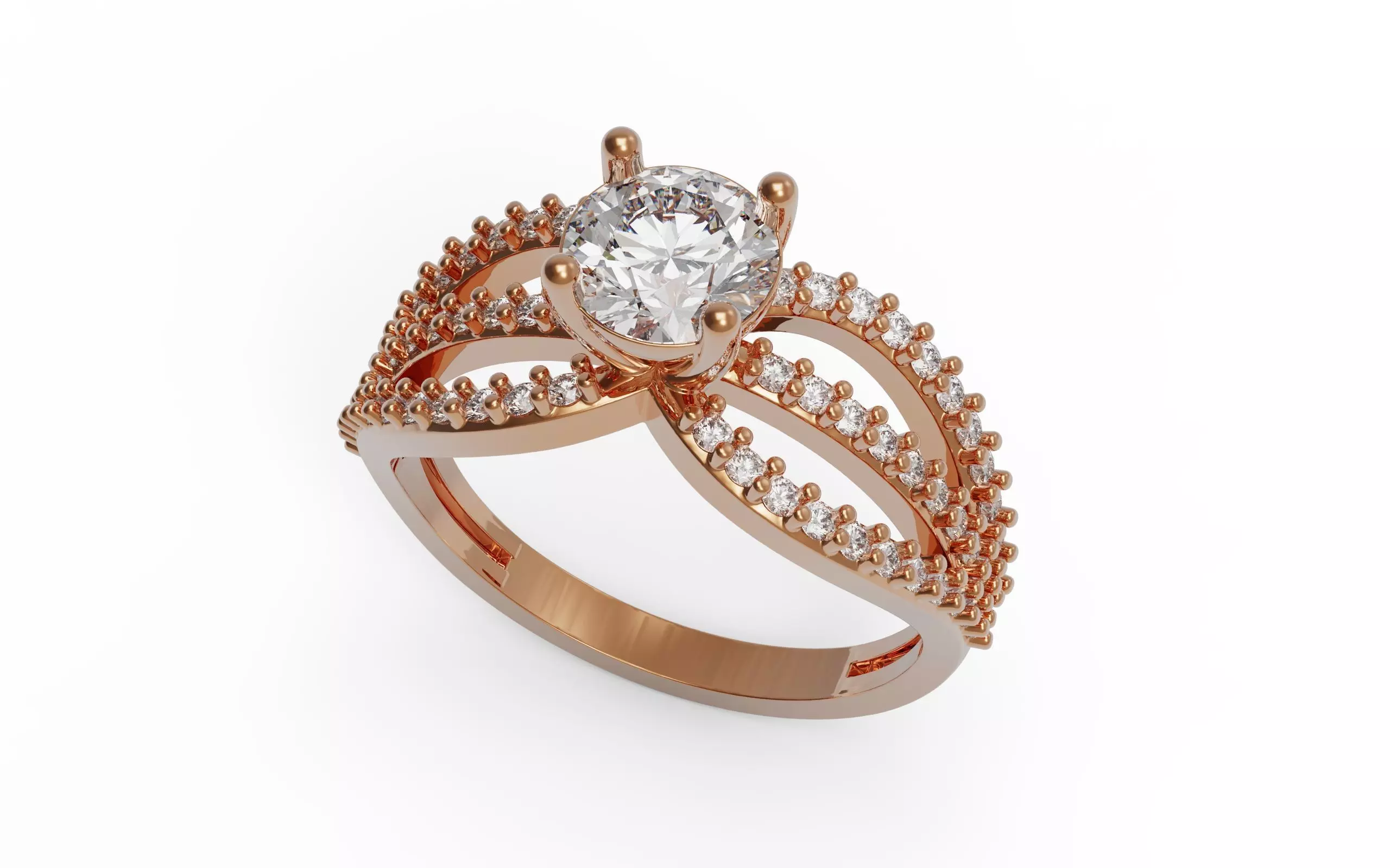 Solitaire Ring 3D print model_0