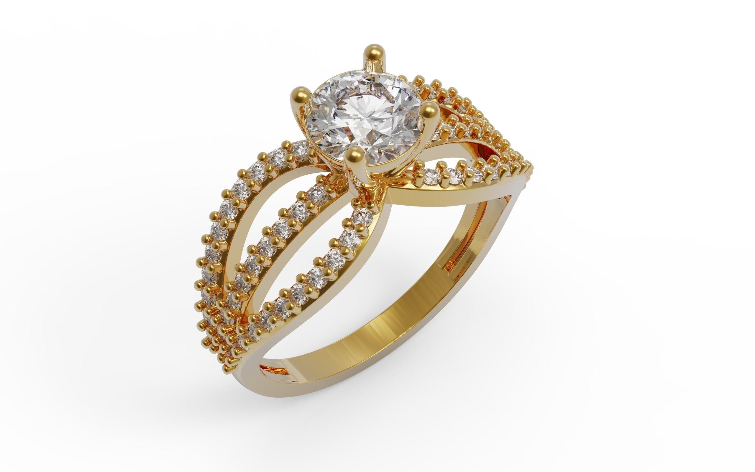 Solitaire Ring 3D print model_2