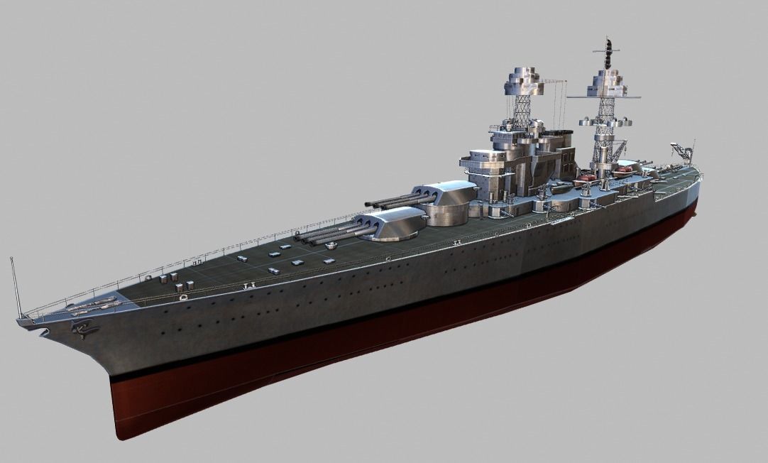 Battleship TP2 Low-poly 3D model_12