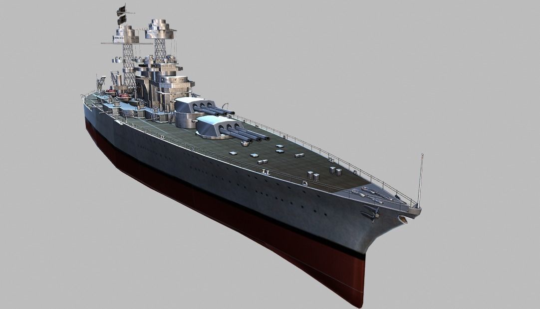 Battleship TP2 Low-poly 3D model_11