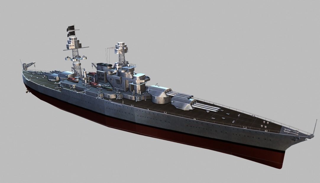 Battleship TP2 Low-poly 3D model_10