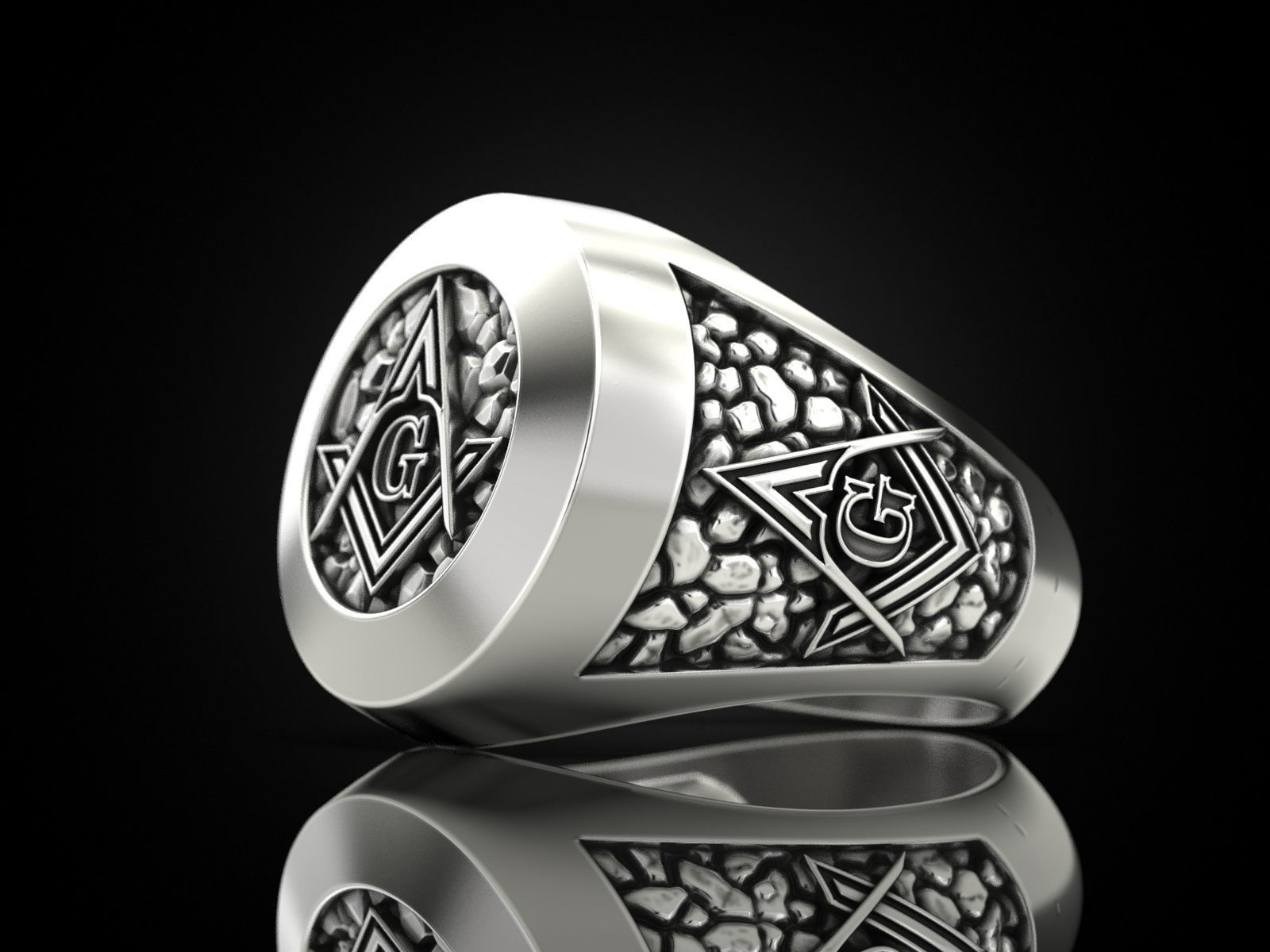 Mason Man ring NV 3D print model_2