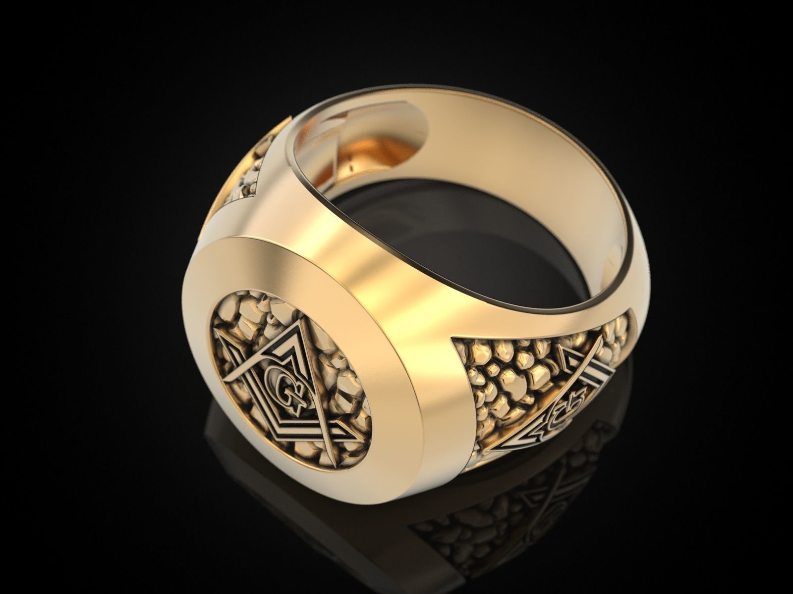Mason Man ring NV 3D print model_16