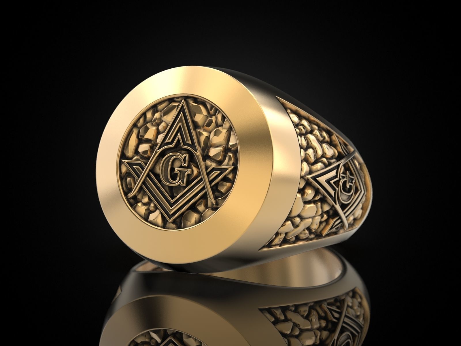 Mason Man ring NV 3D print model_14