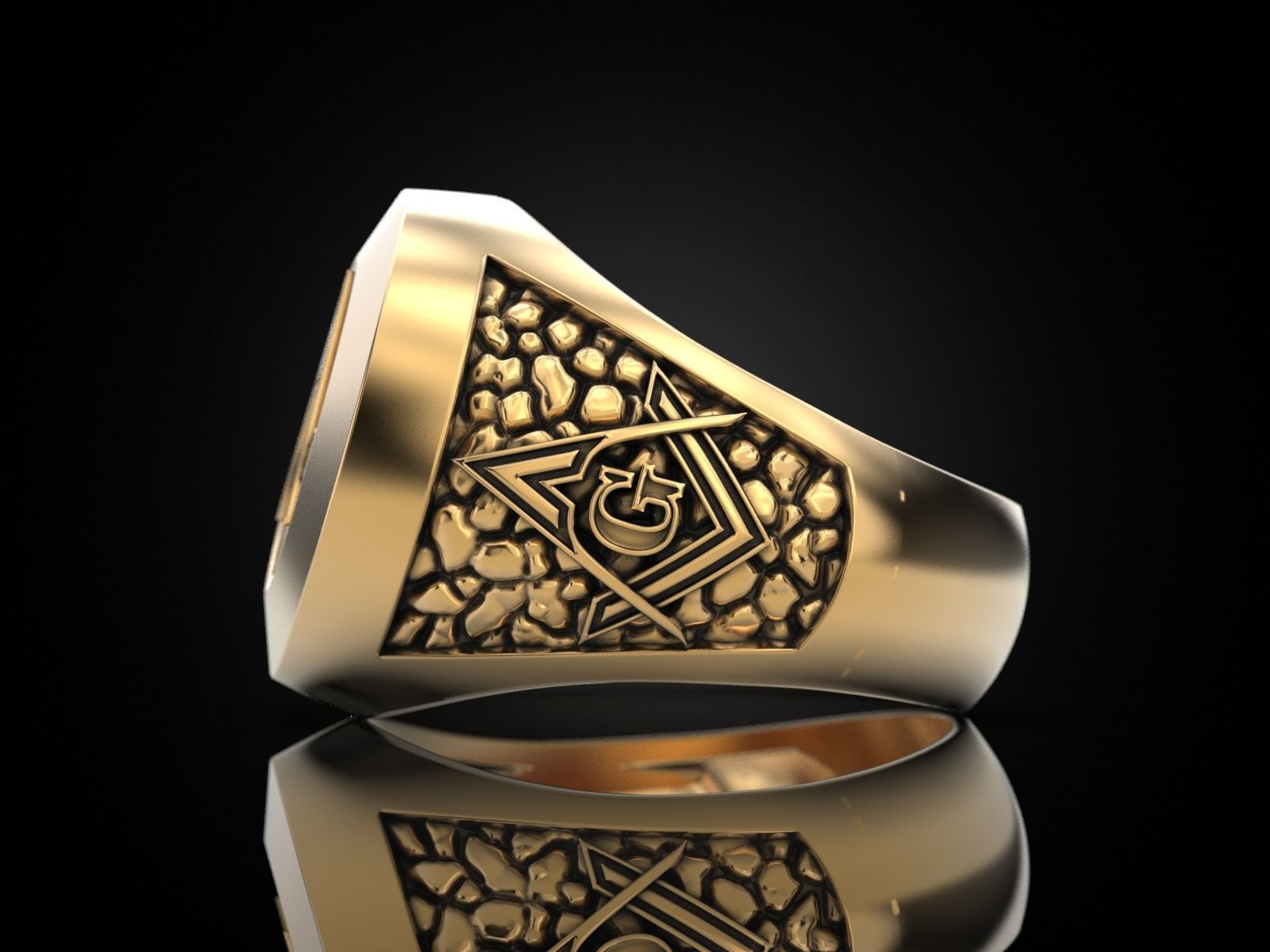 Mason Man ring NV 3D print model_15