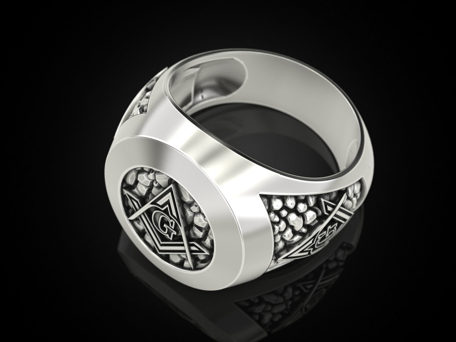 Mason Man ring NV 3D print model_6