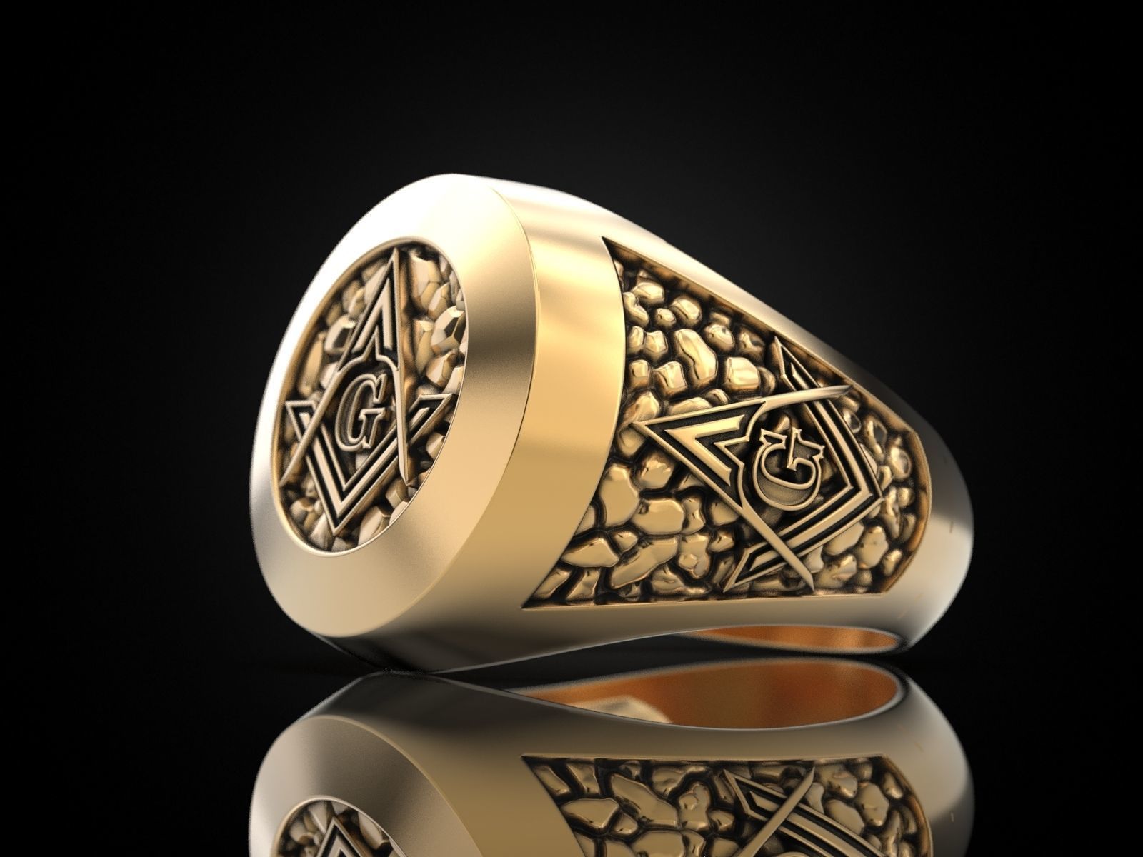 Mason Man ring NV 3D print model_12