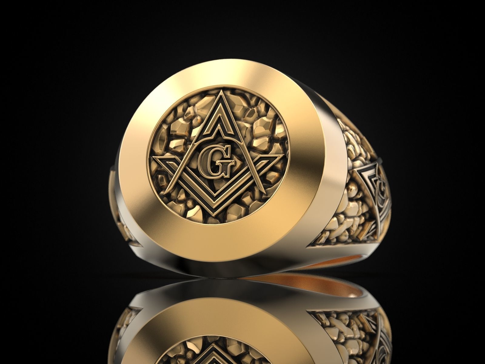 Mason Man ring NV 3D print model_10