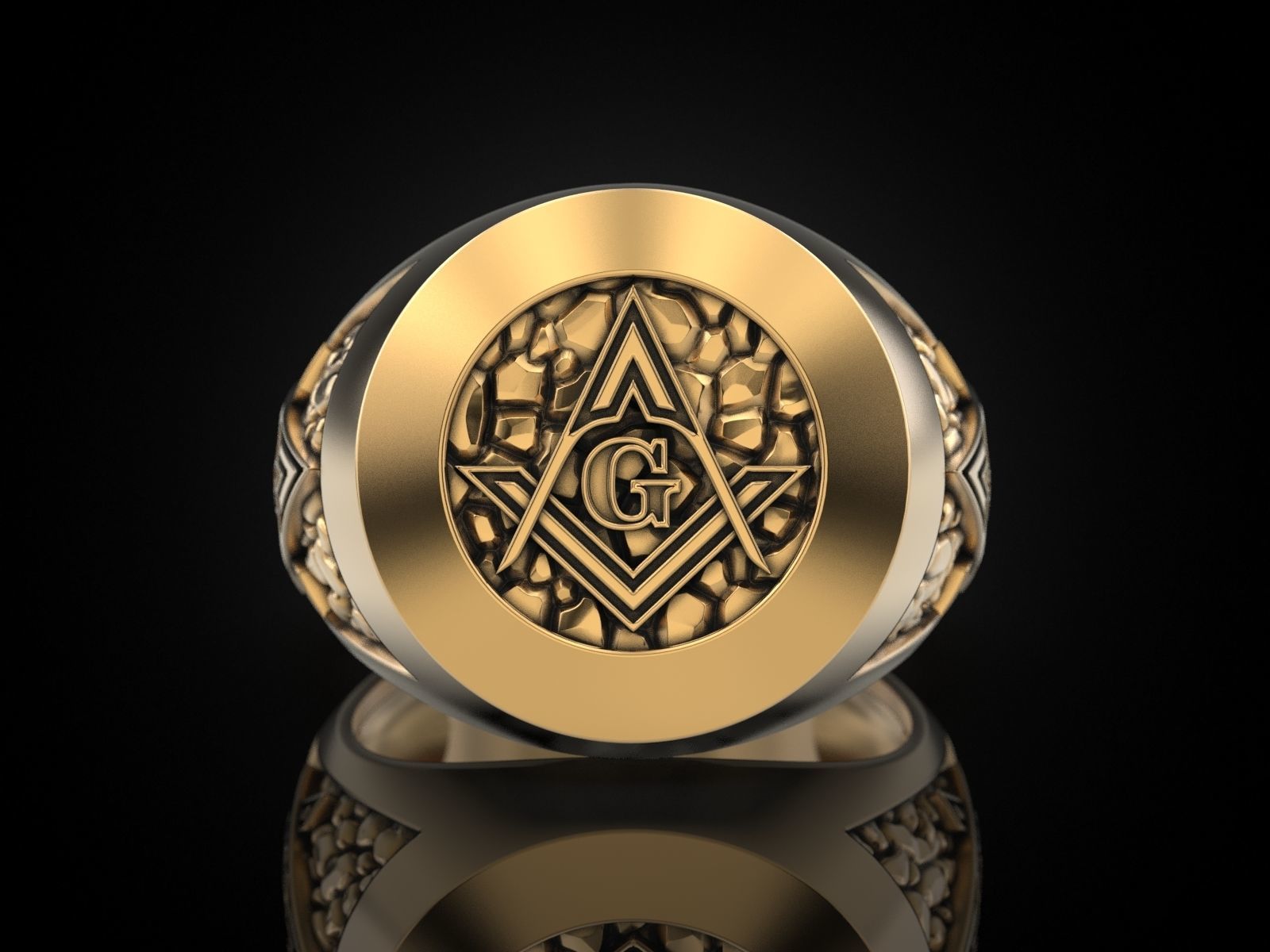 Mason Man ring NV 3D print model_11