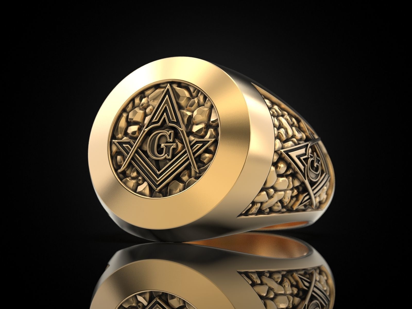 Mason Man ring NV 3D print model_13