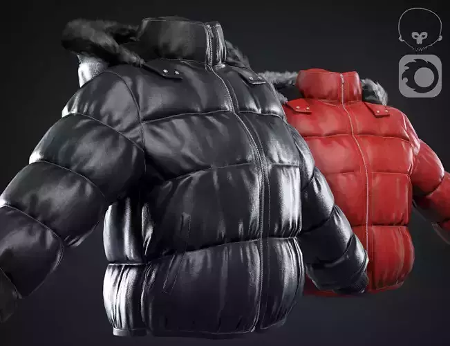 Black and red jackets Low-poly 3D model