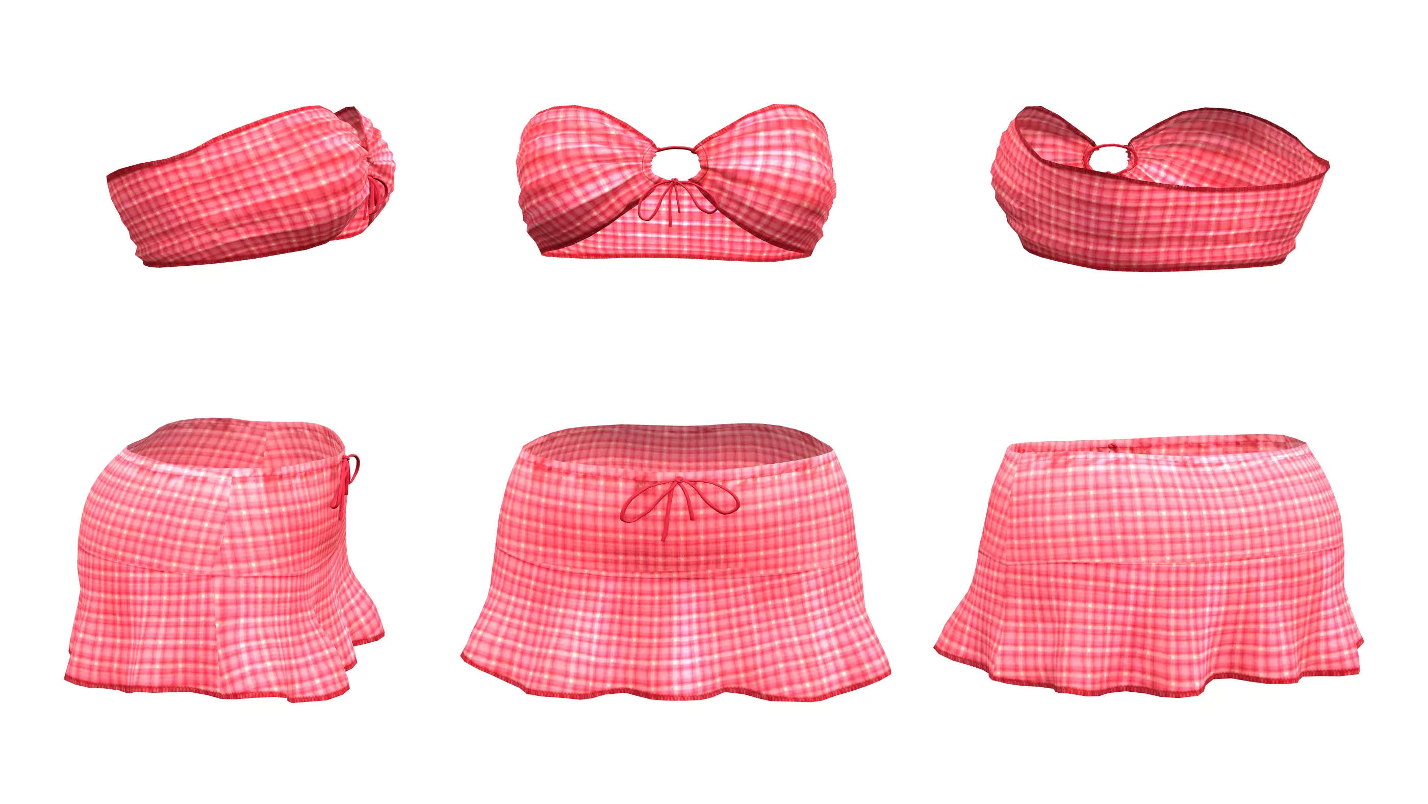 Bandeau Top With Skirt Low-poly 3D model
