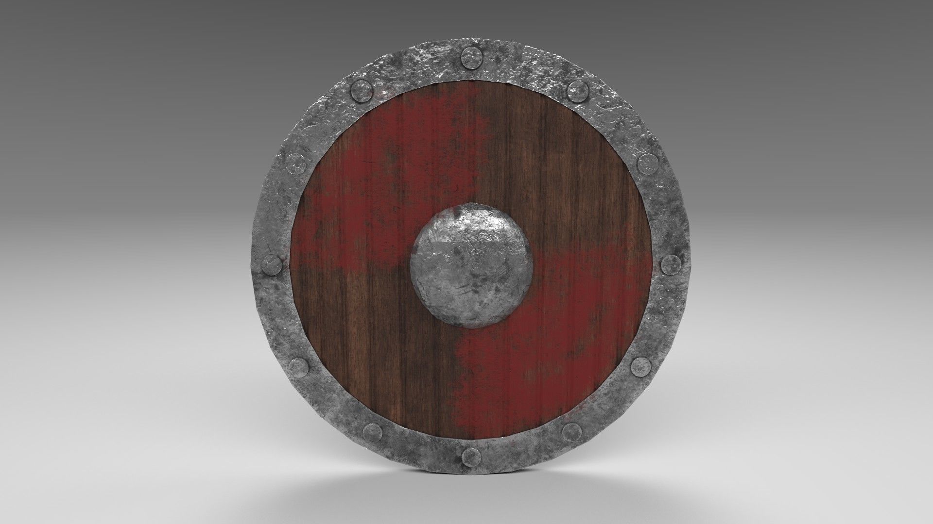 Medieval shield 2 Low-poly 3D model_1