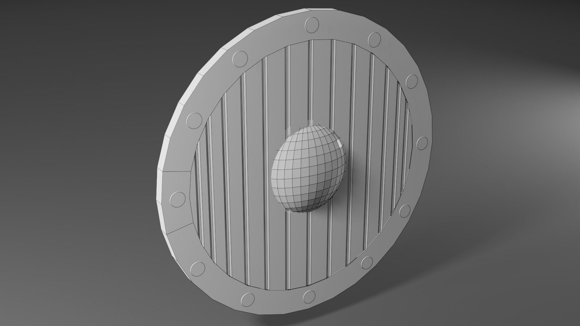 Medieval shield 2 Low-poly 3D model_9