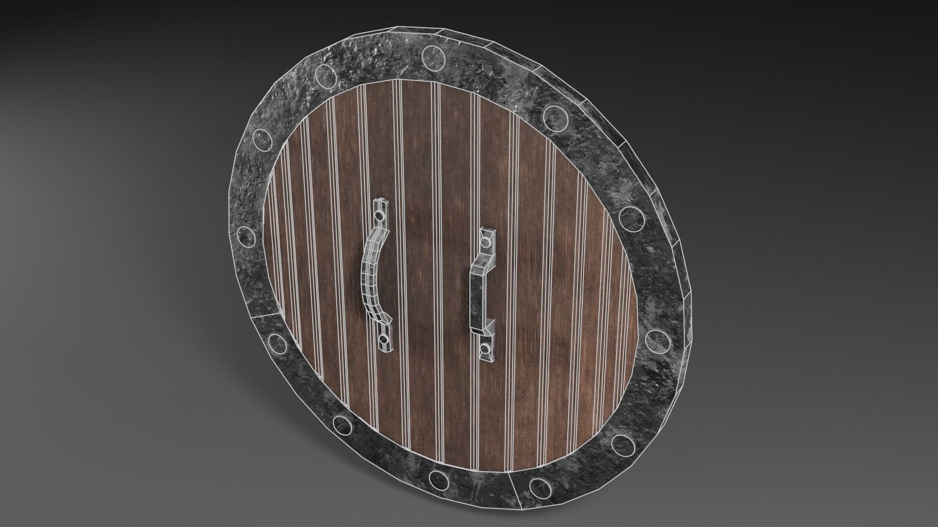Medieval shield 2 Low-poly 3D model_7