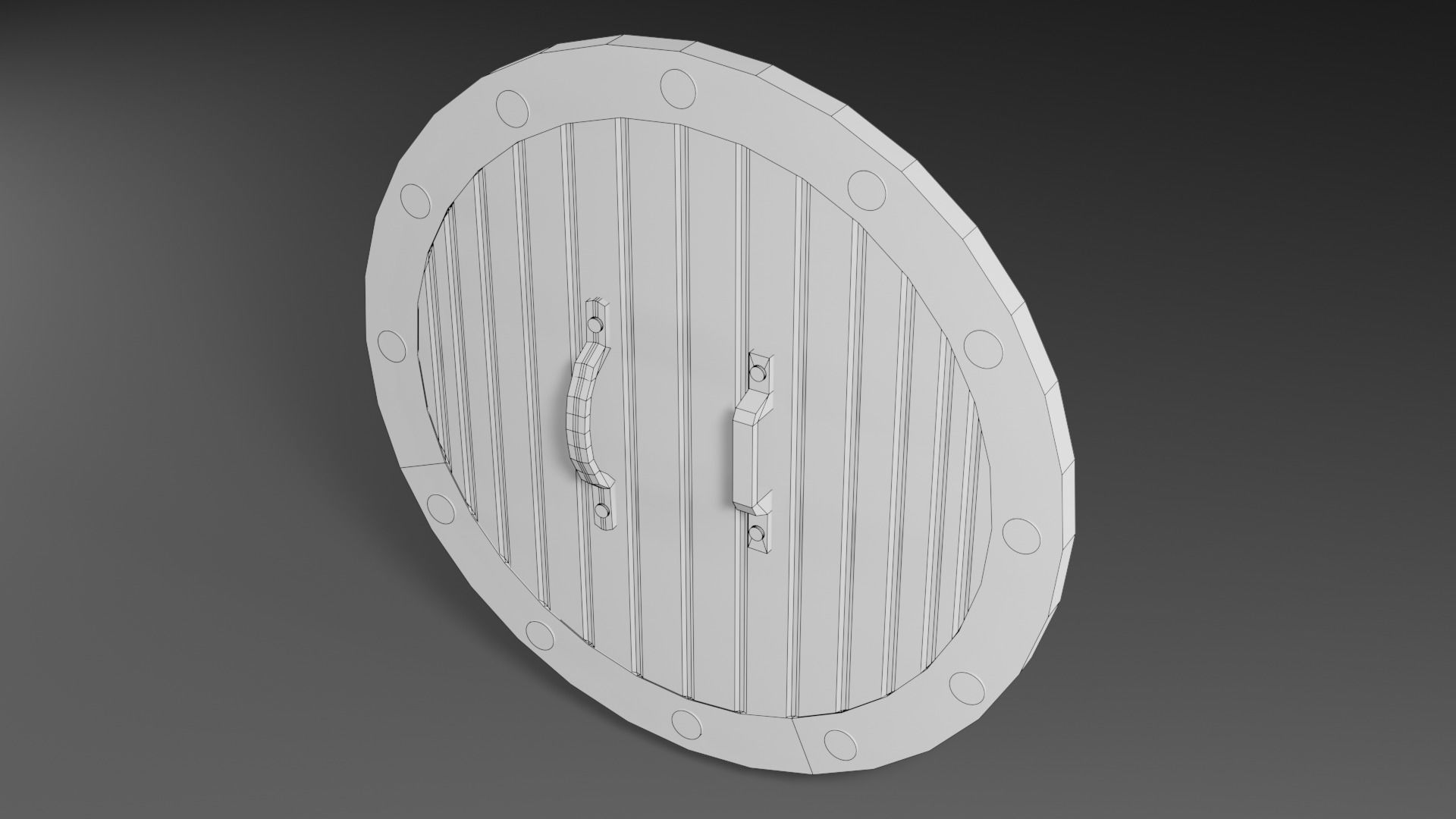 Medieval shield 2 Low-poly 3D model_8