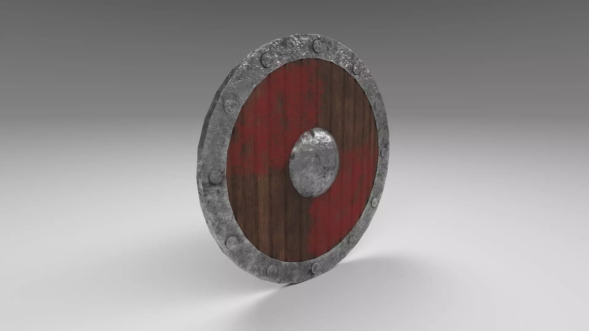 Medieval shield 2 Low-poly 3D model_0