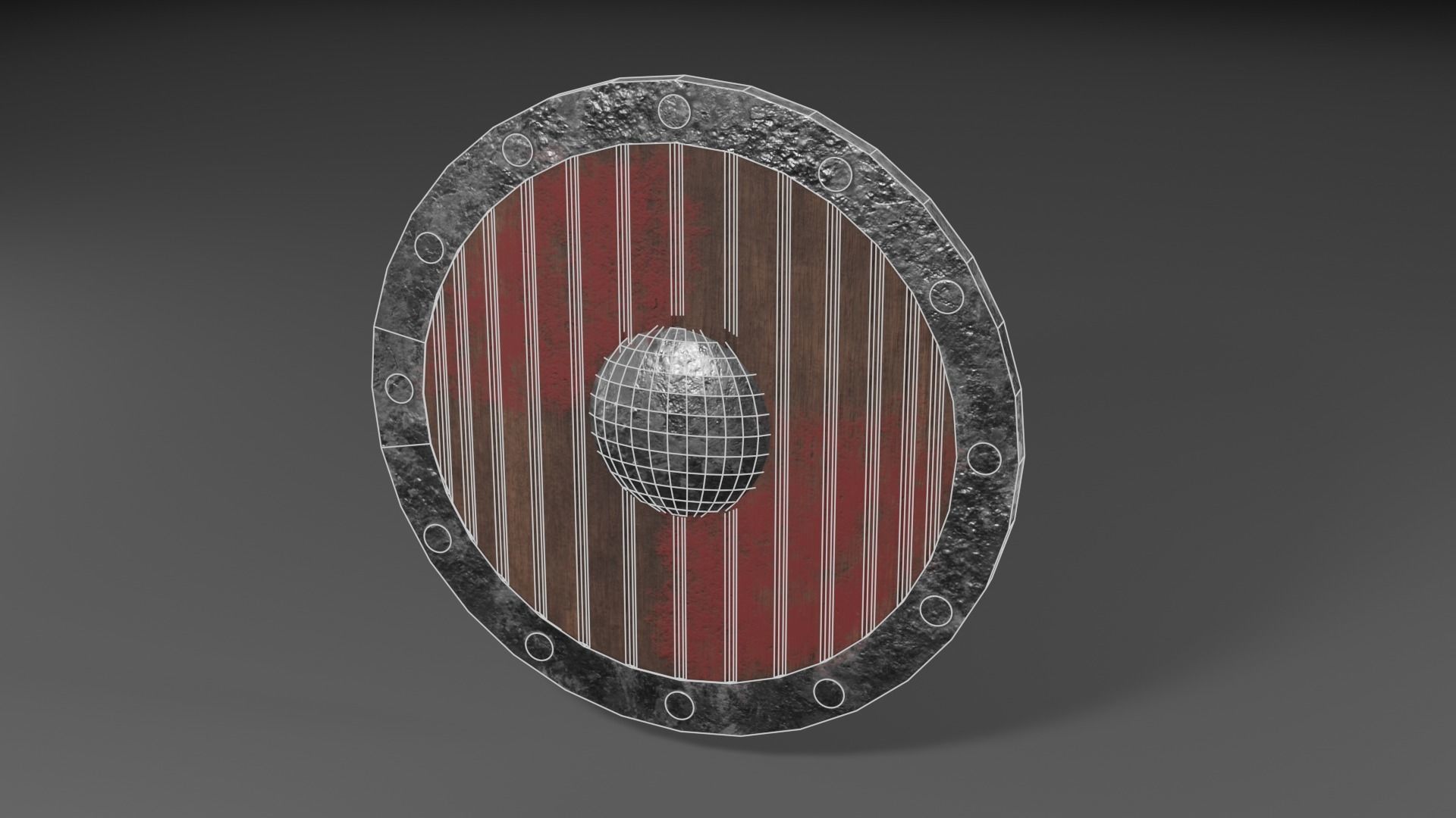 Medieval shield 2 Low-poly 3D model_6
