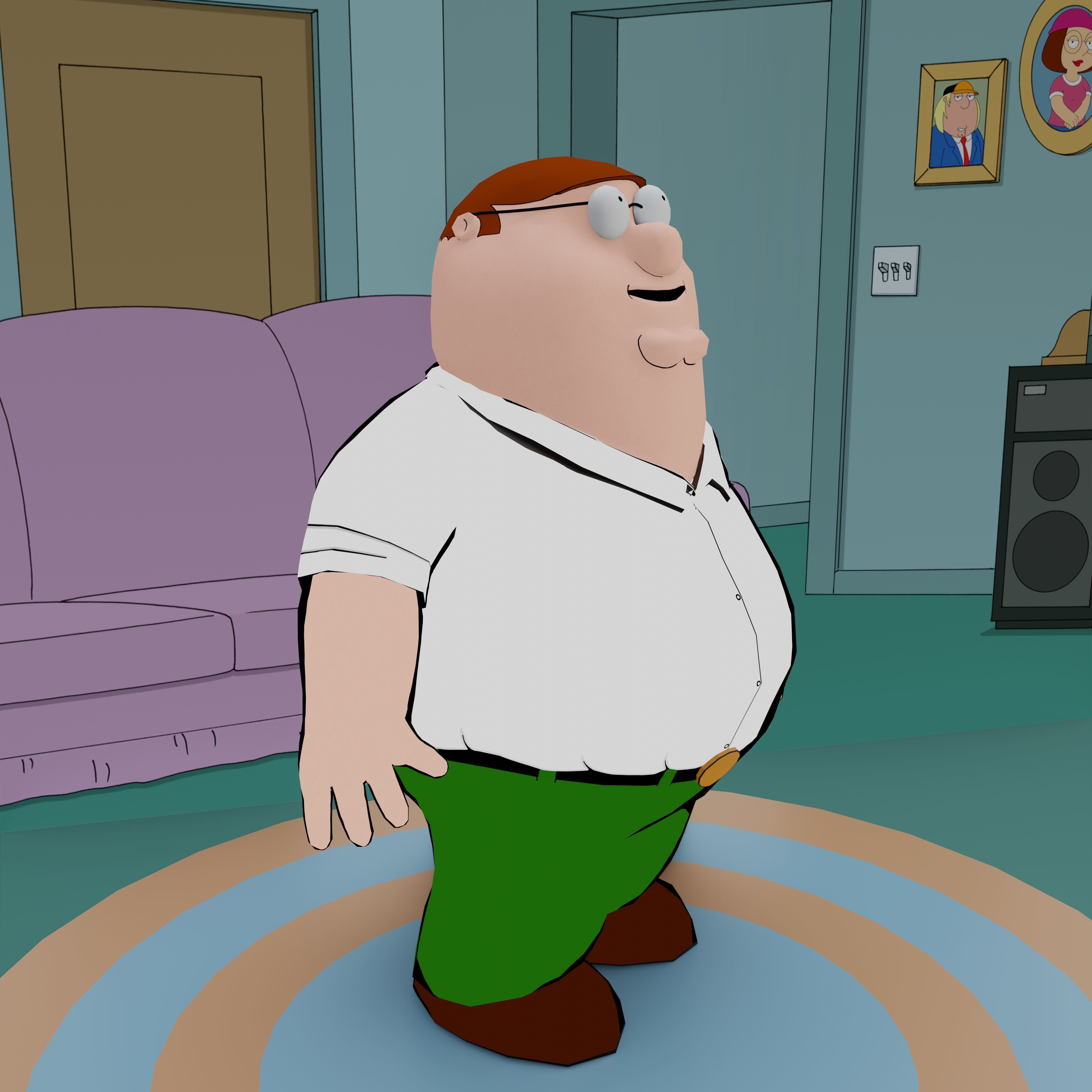 Peter Griffin From Family Guy - Rigged Low-poly 3D model_51