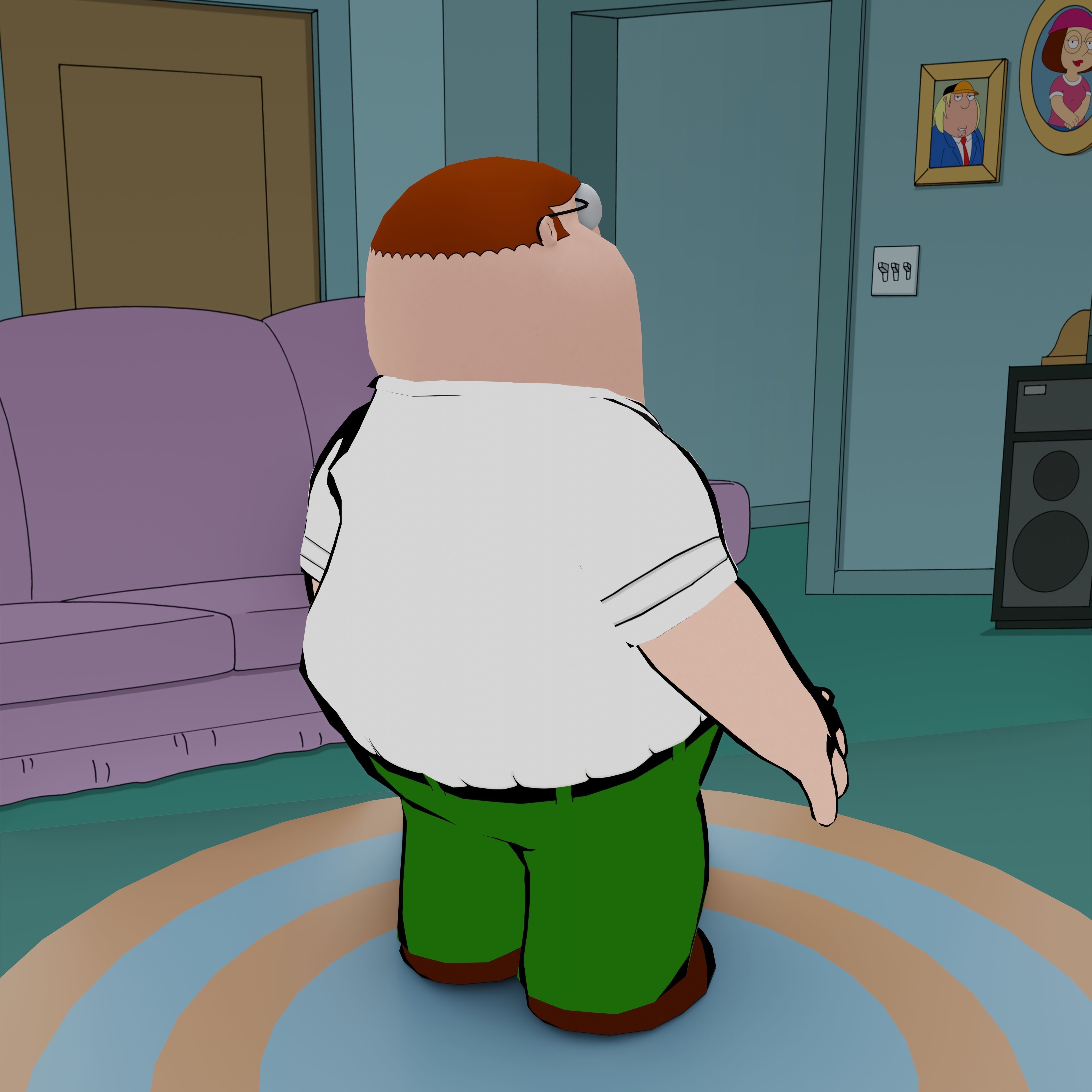 Peter Griffin From Family Guy - Rigged Low-poly 3D model_42