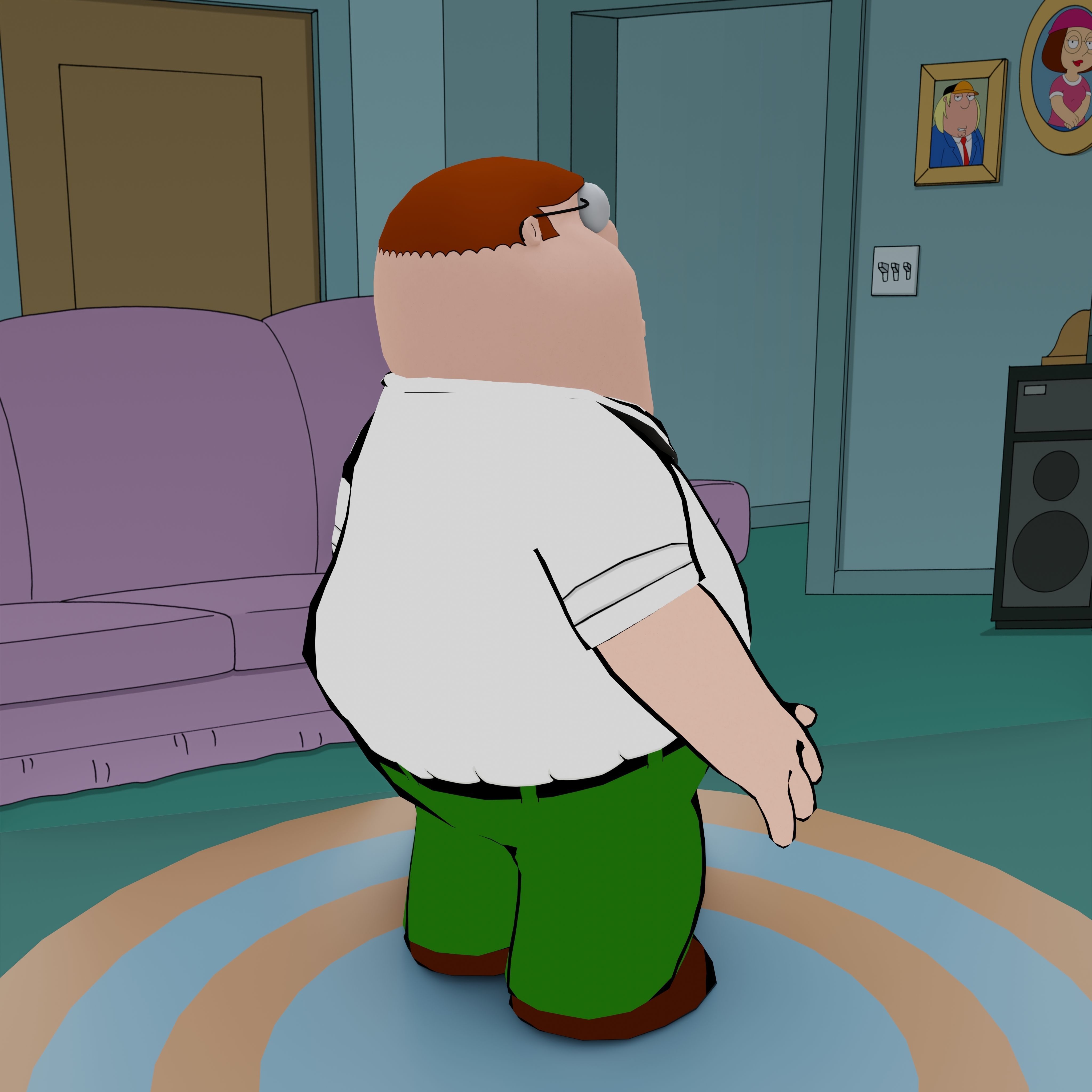 Peter Griffin From Family Guy - Rigged Low-poly 3D model_43