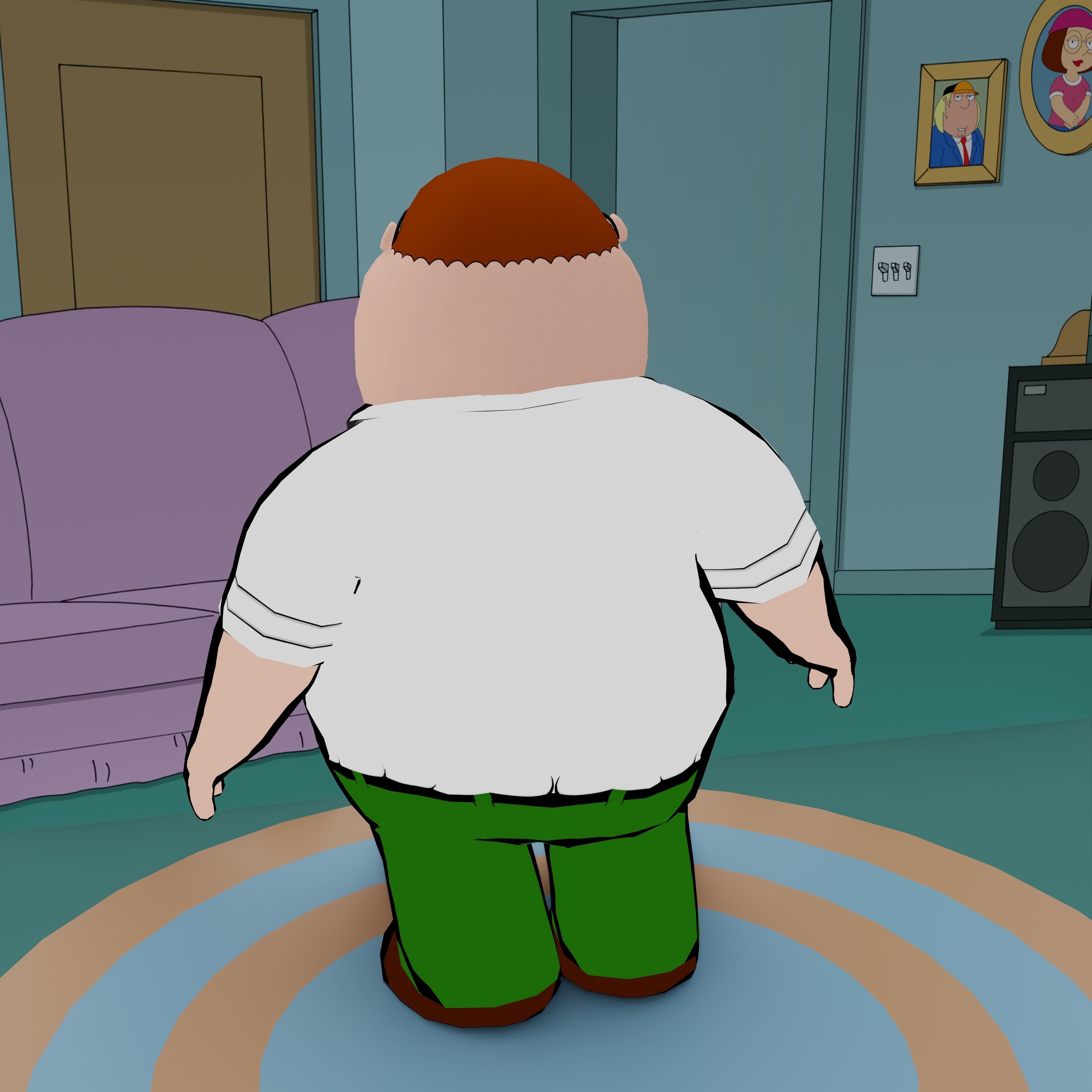 Peter Griffin From Family Guy - Rigged Low-poly 3D model_37
