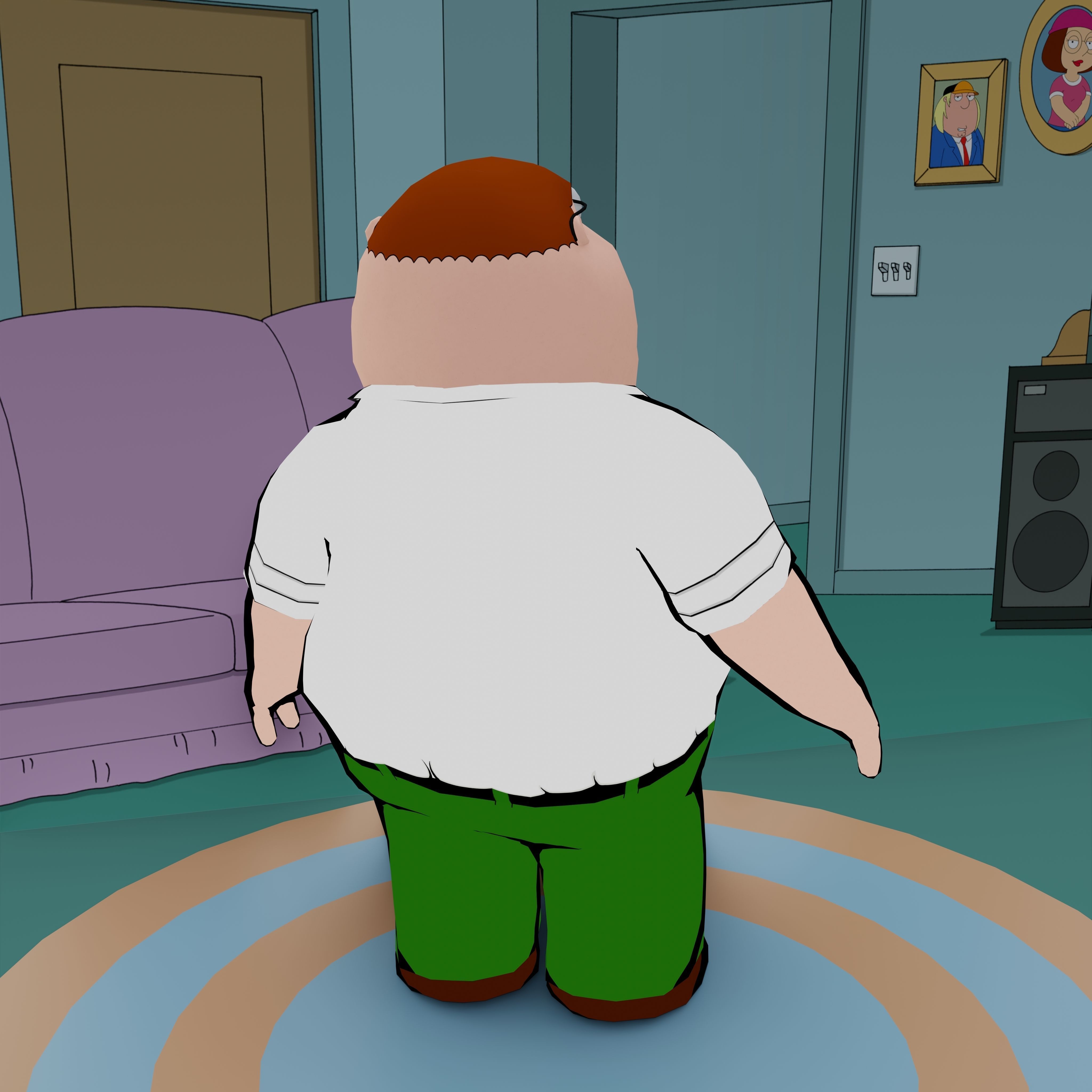 Peter Griffin From Family Guy - Rigged Low-poly 3D model_40