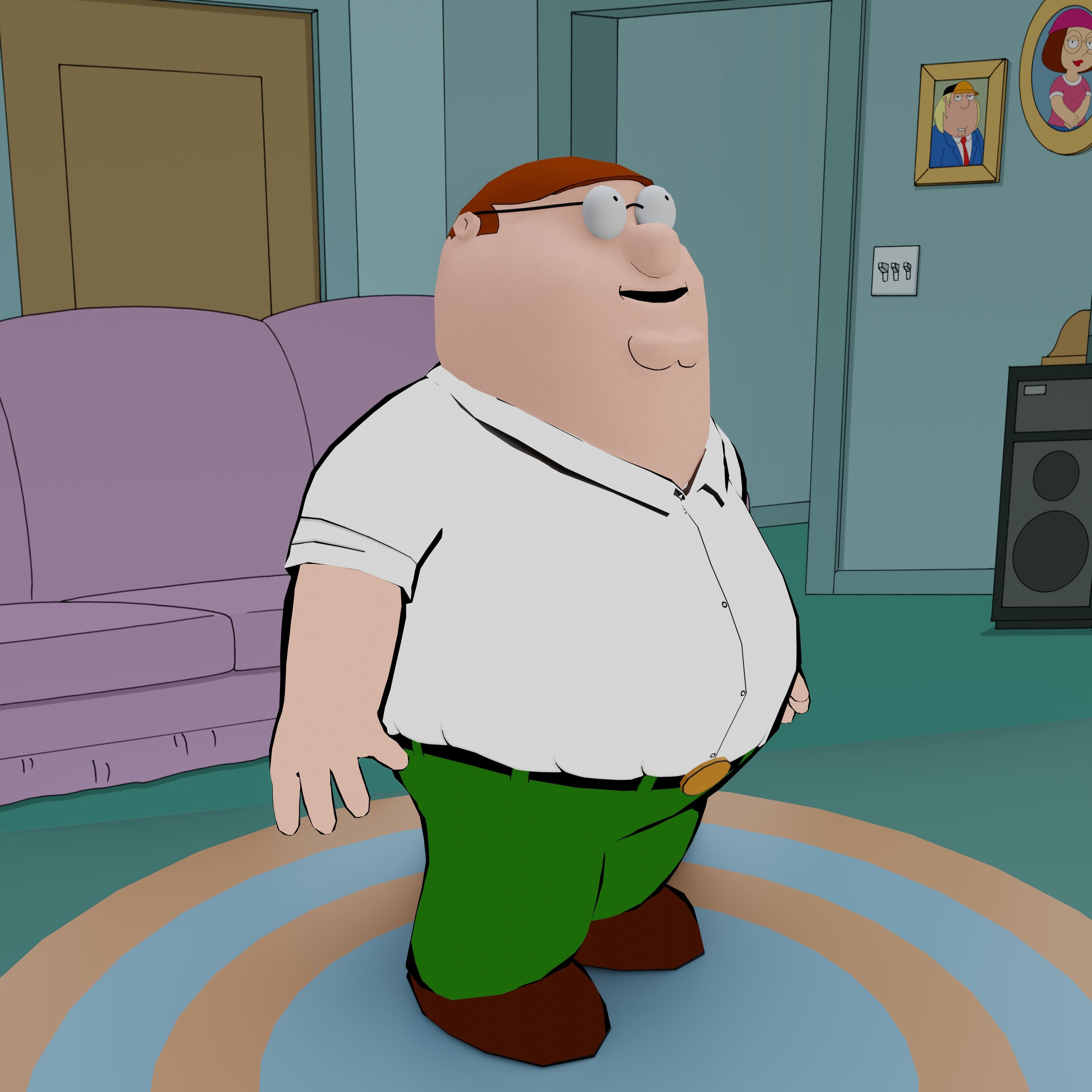 Peter Griffin From Family Guy - Rigged Low-poly 3D model_52