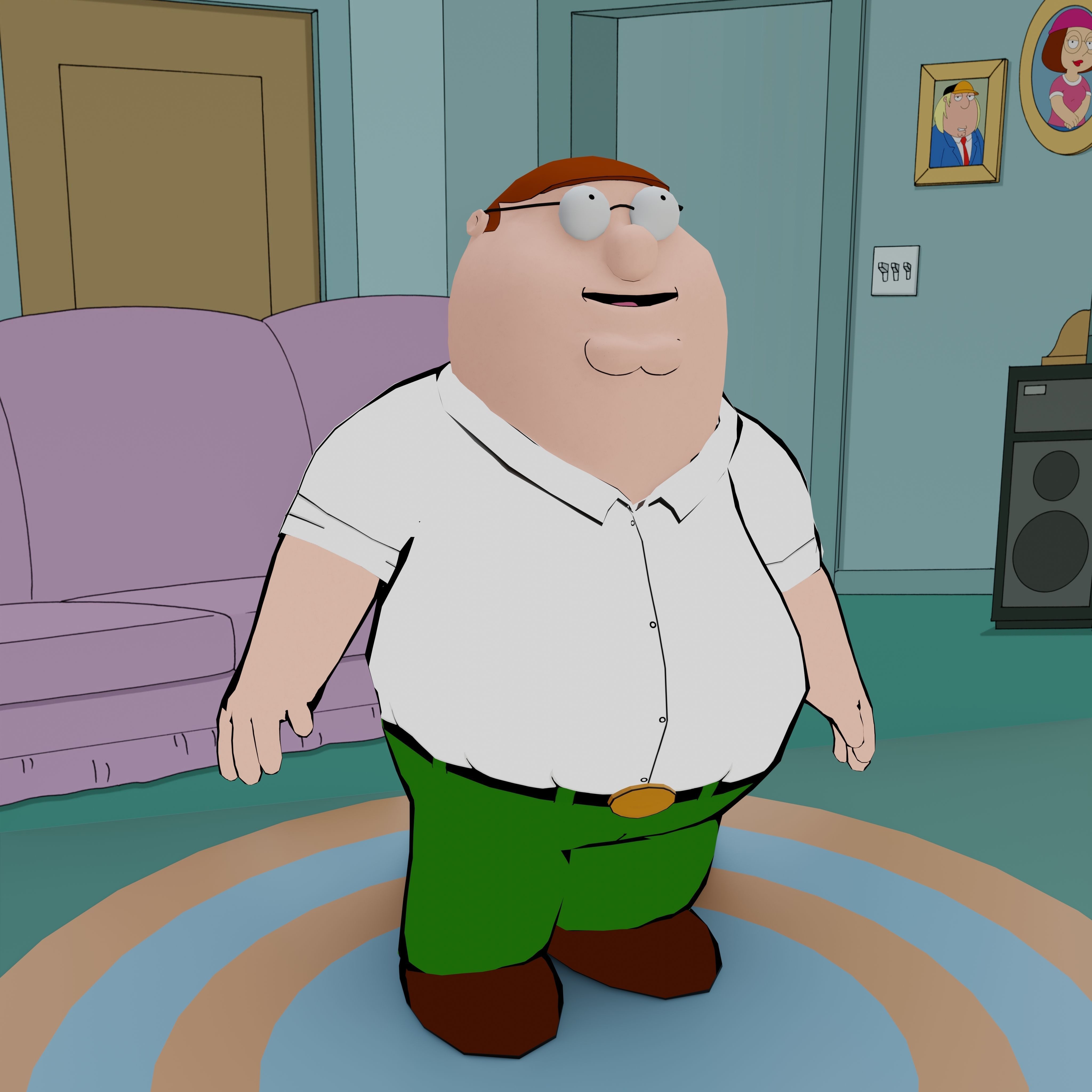 Peter Griffin From Family Guy - Rigged Low-poly 3D model_56