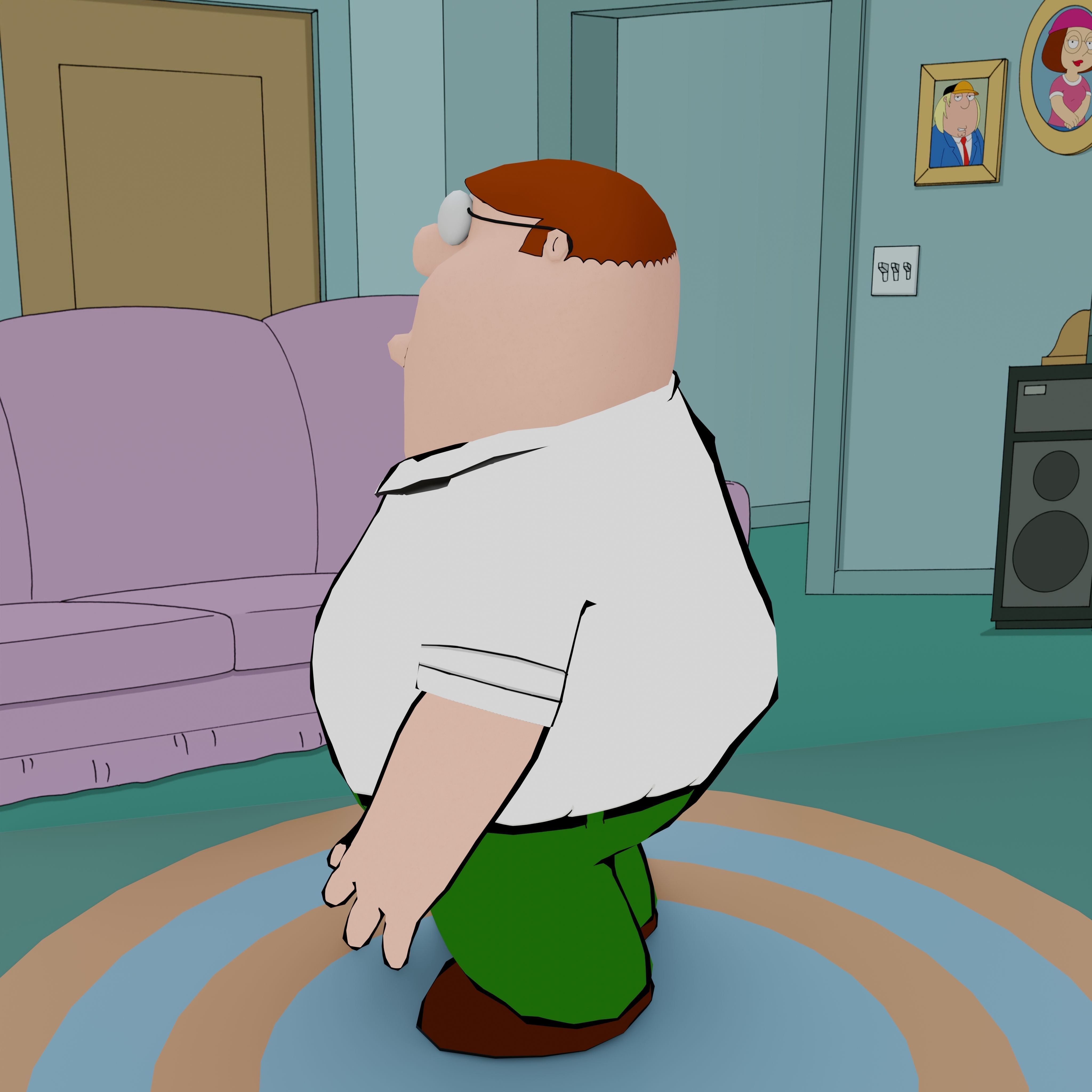 Peter Griffin From Family Guy - Rigged Low-poly 3D model_31