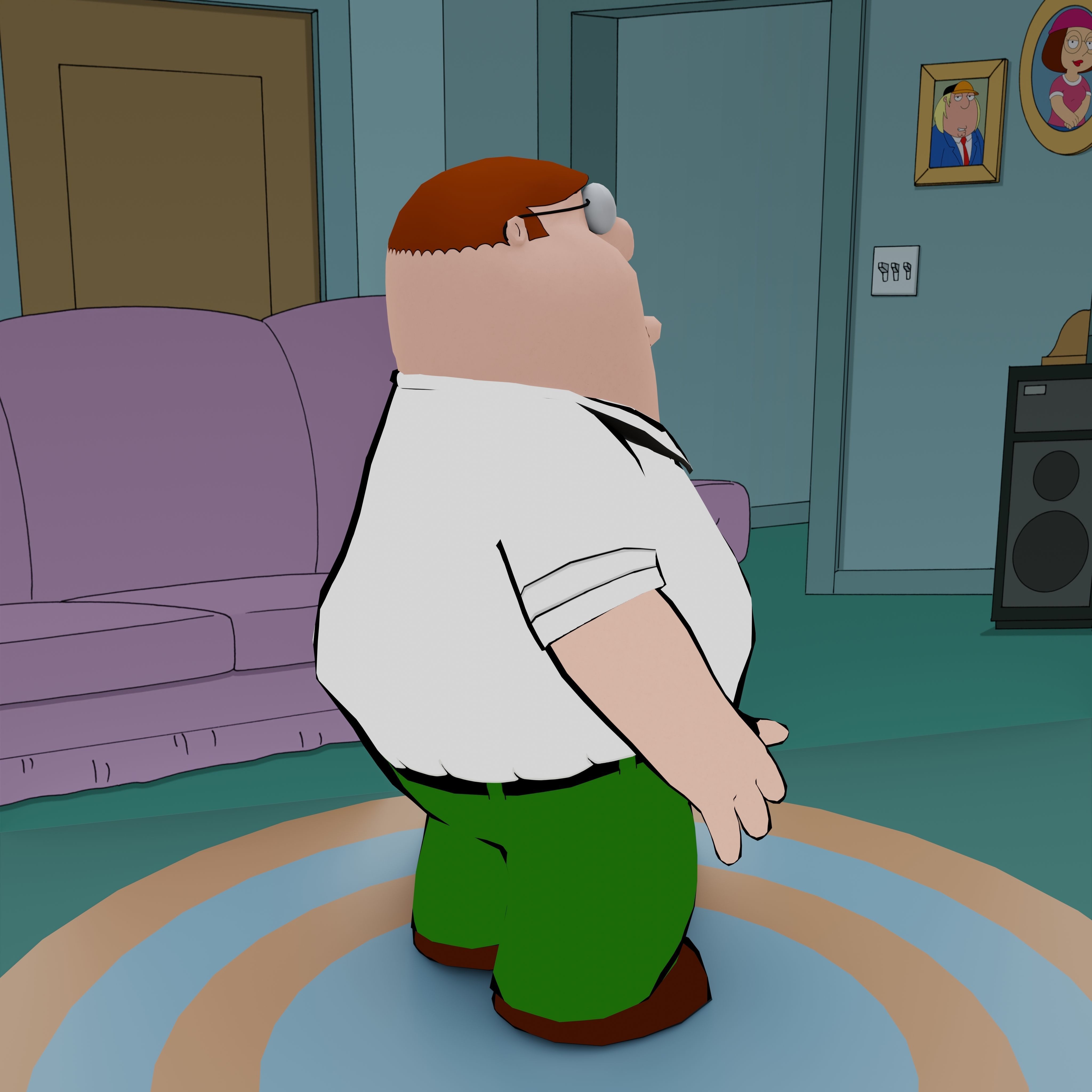 Peter Griffin From Family Guy - Rigged Low-poly 3D model_44