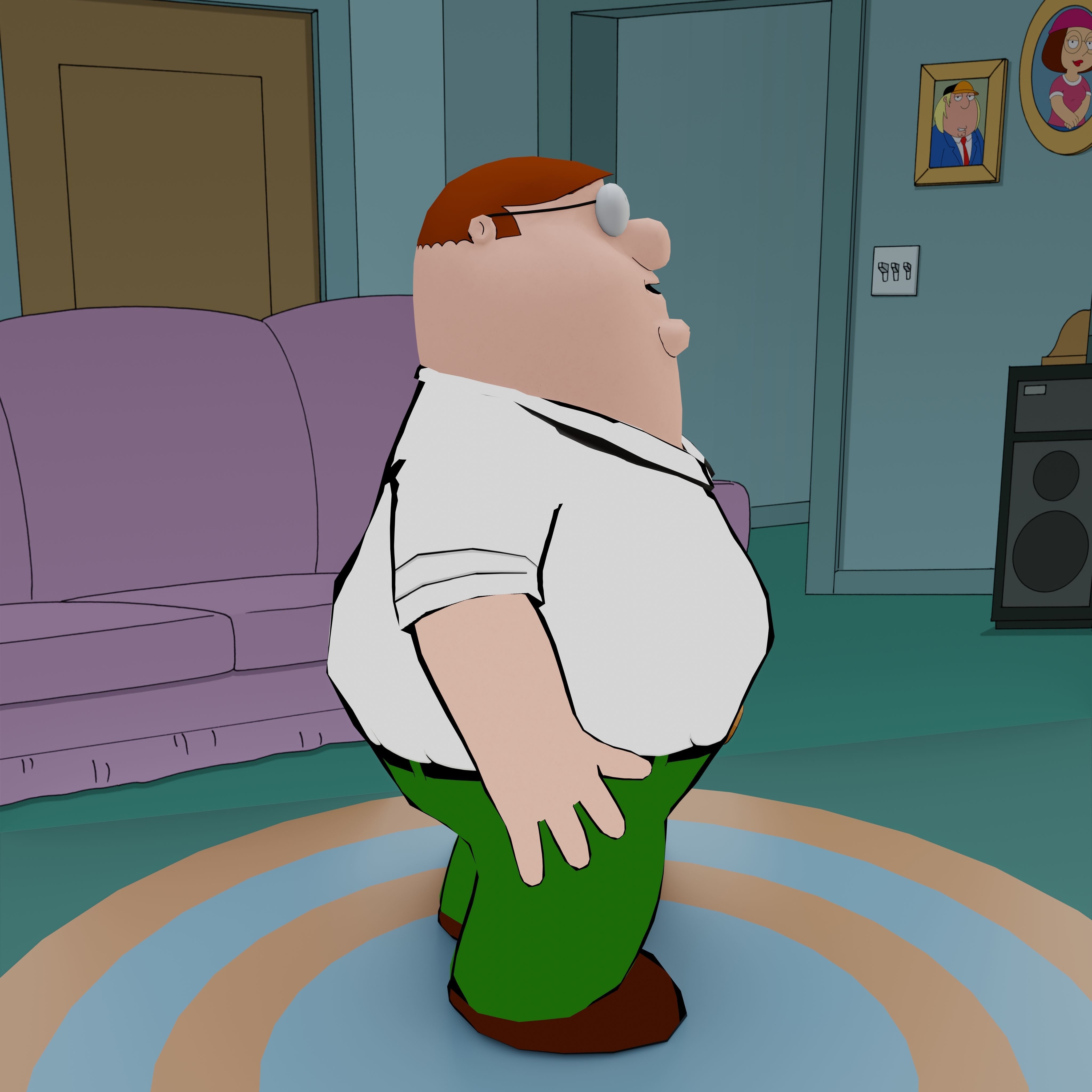 Peter Griffin From Family Guy - Rigged Low-poly 3D model_47