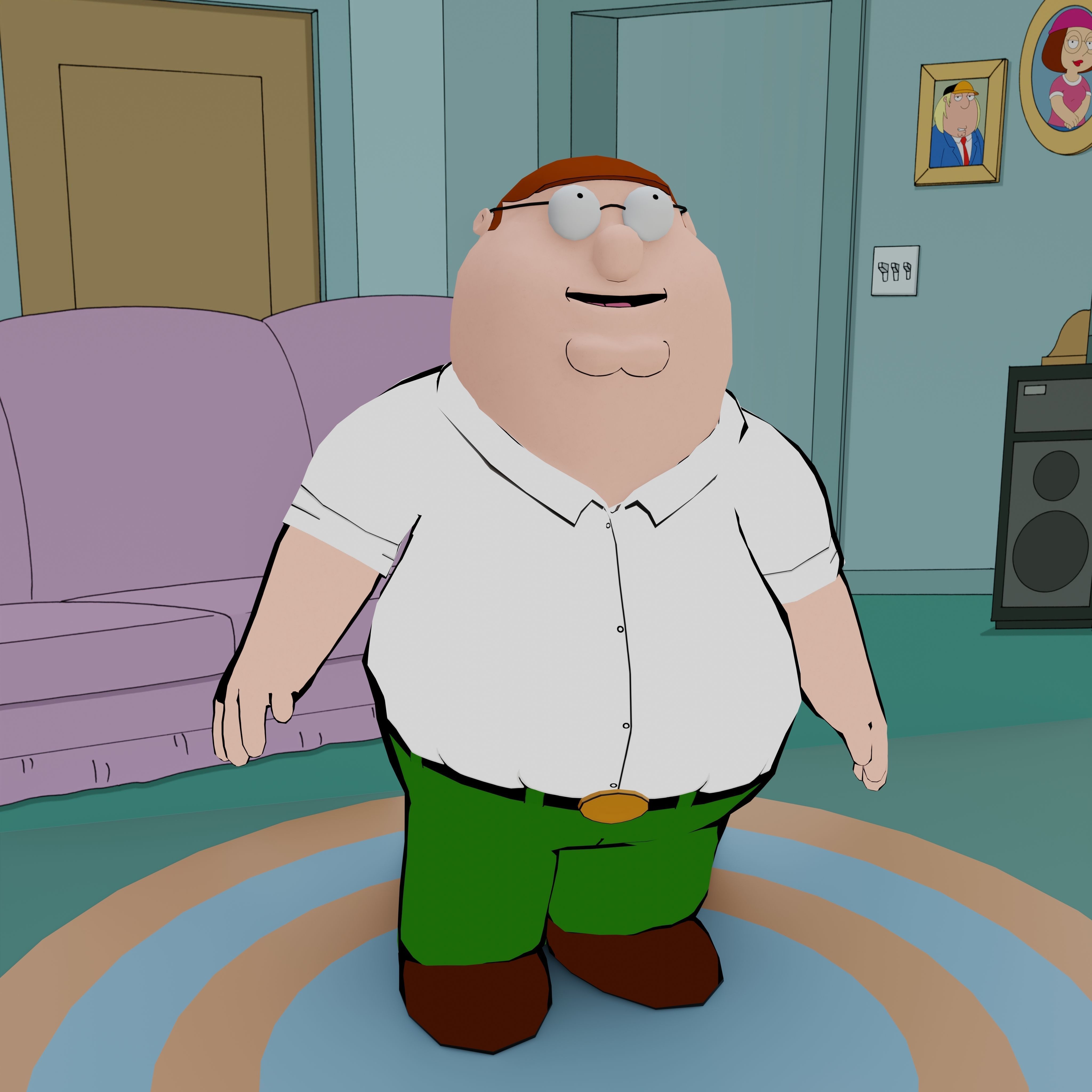 Peter Griffin From Family Guy - Rigged Low-poly 3D model_58