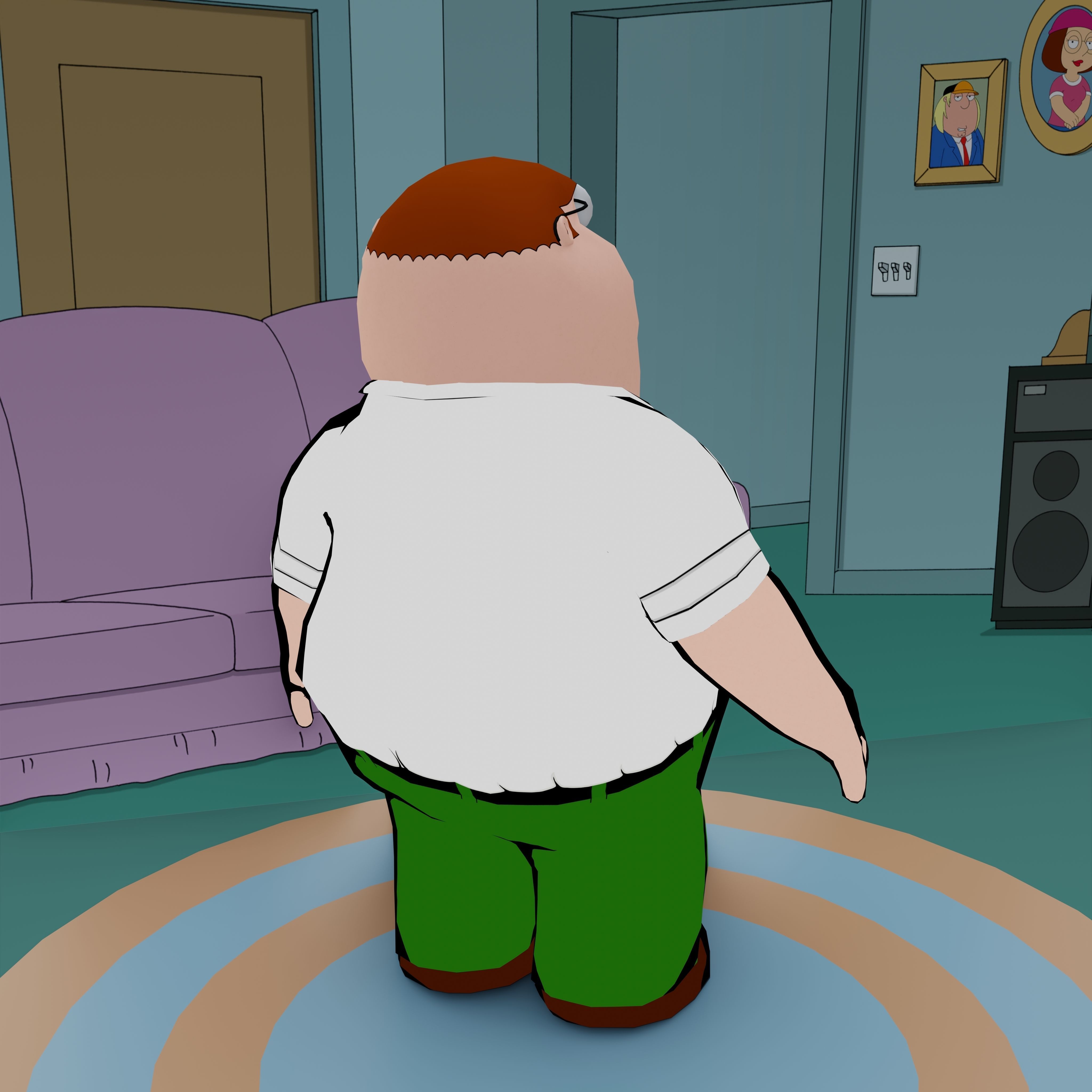Peter Griffin From Family Guy - Rigged Low-poly 3D model_41