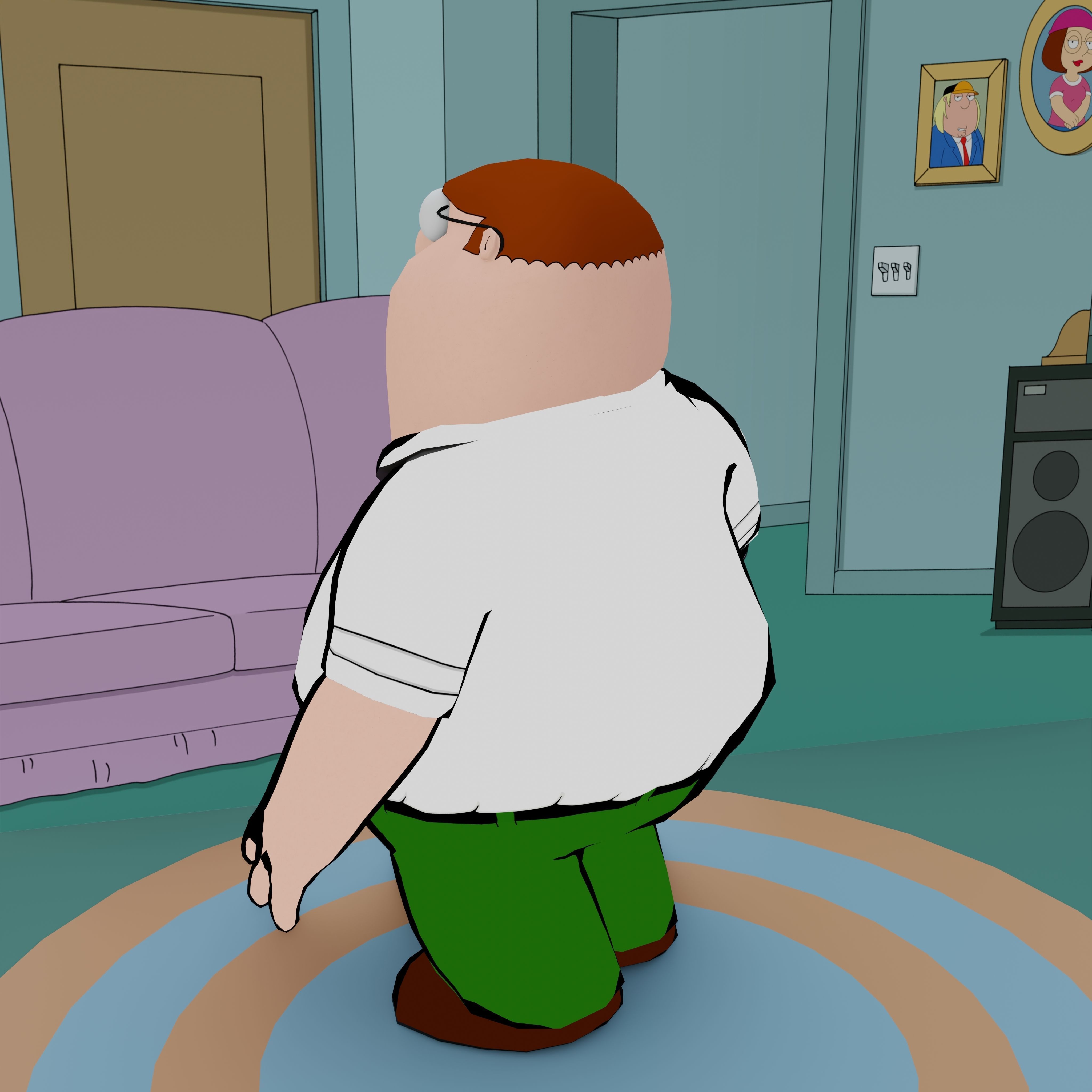 Peter Griffin From Family Guy - Rigged Low-poly 3D model_33