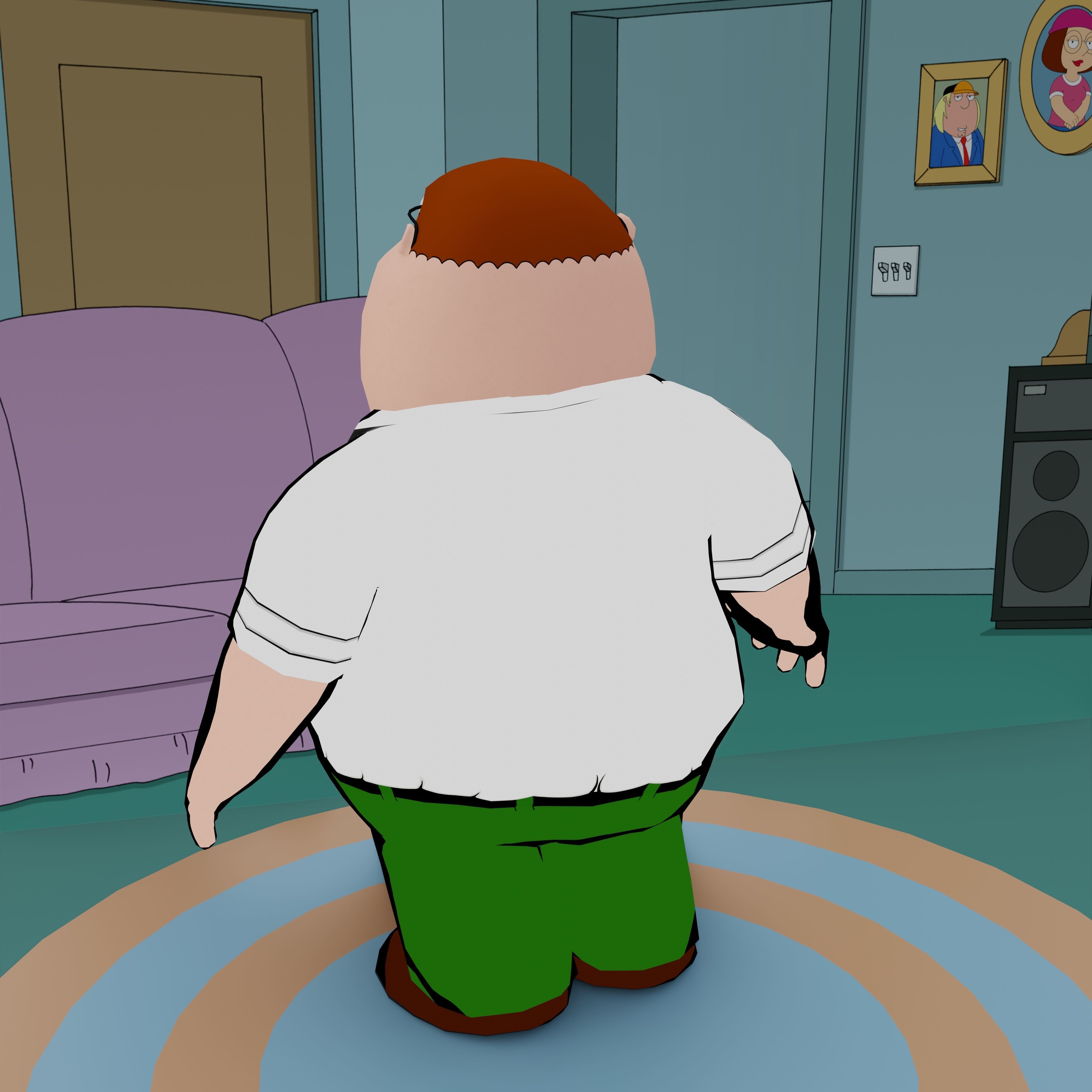 Peter Griffin From Family Guy - Rigged Low-poly 3D model_36