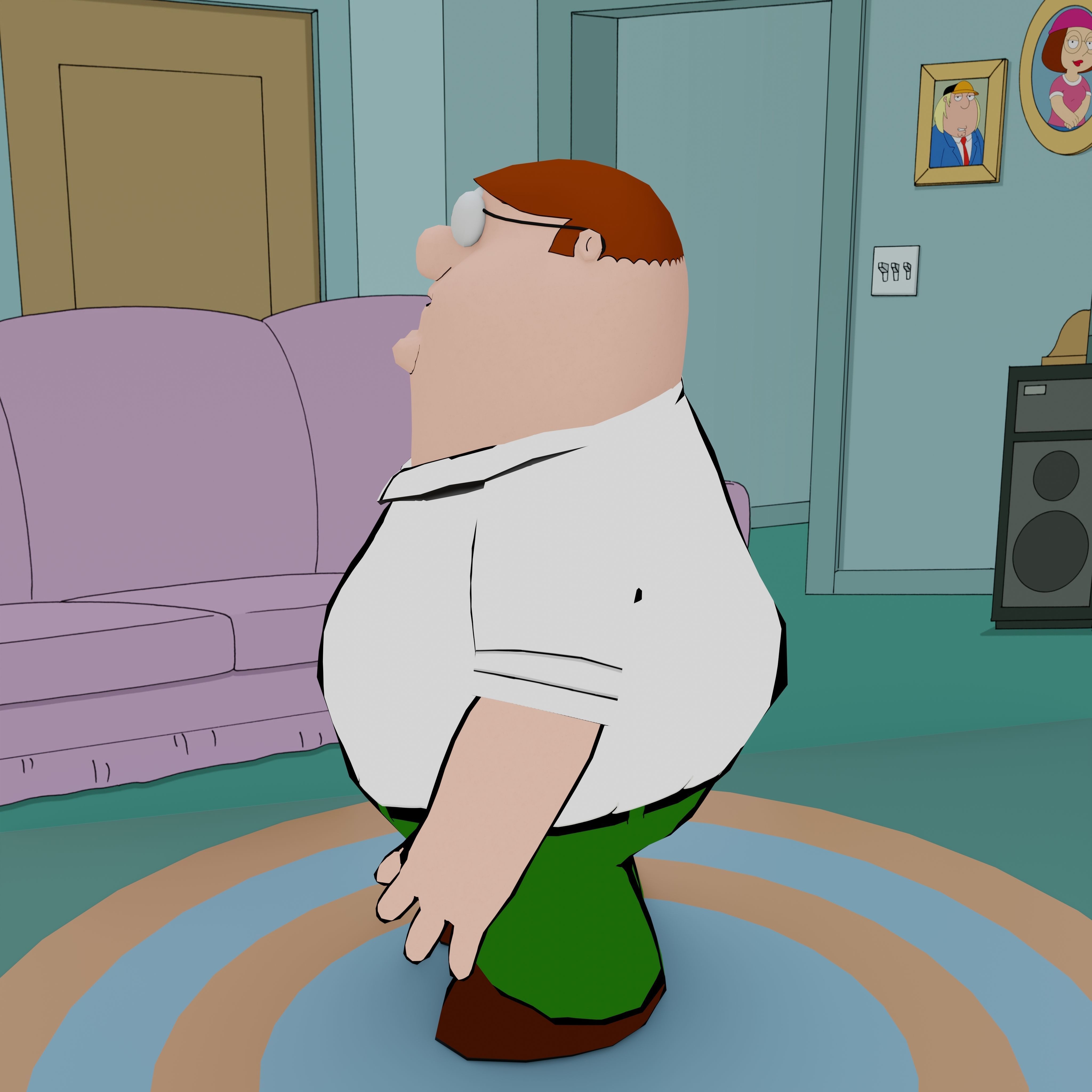 Peter Griffin From Family Guy - Rigged Low-poly 3D model_30