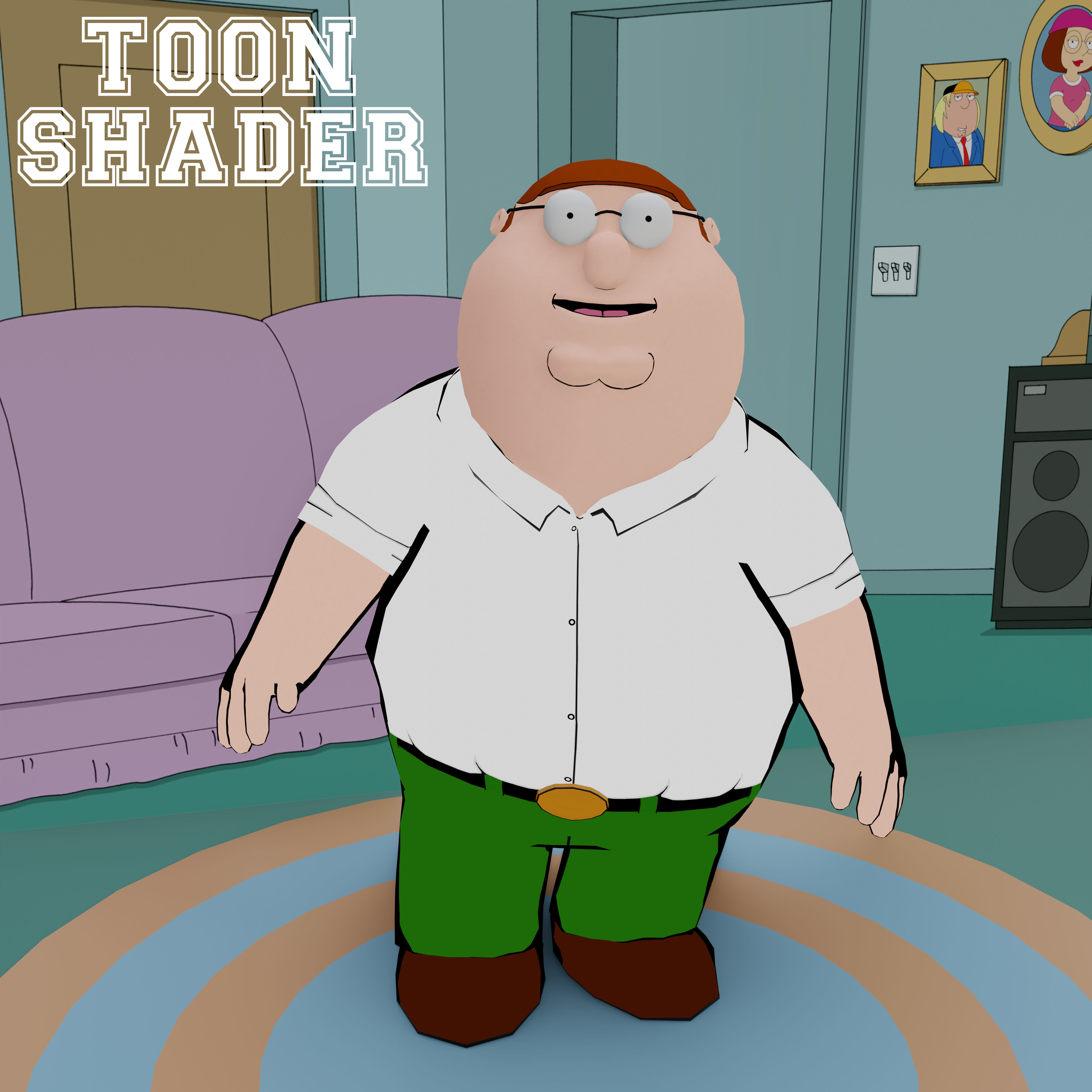 Peter Griffin From Family Guy - Rigged Low-poly 3D model_5