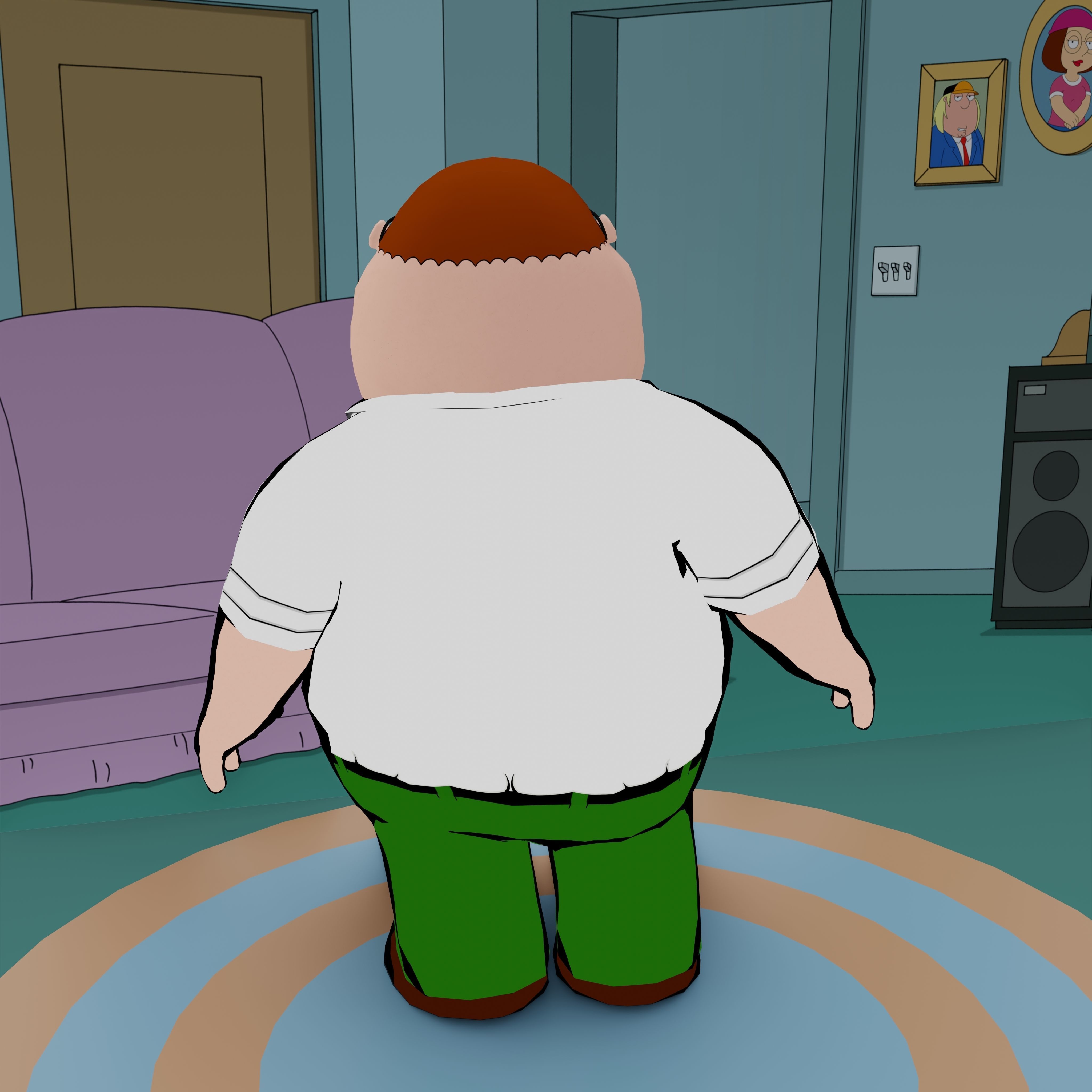 Peter Griffin From Family Guy - Rigged Low-poly 3D model_38
