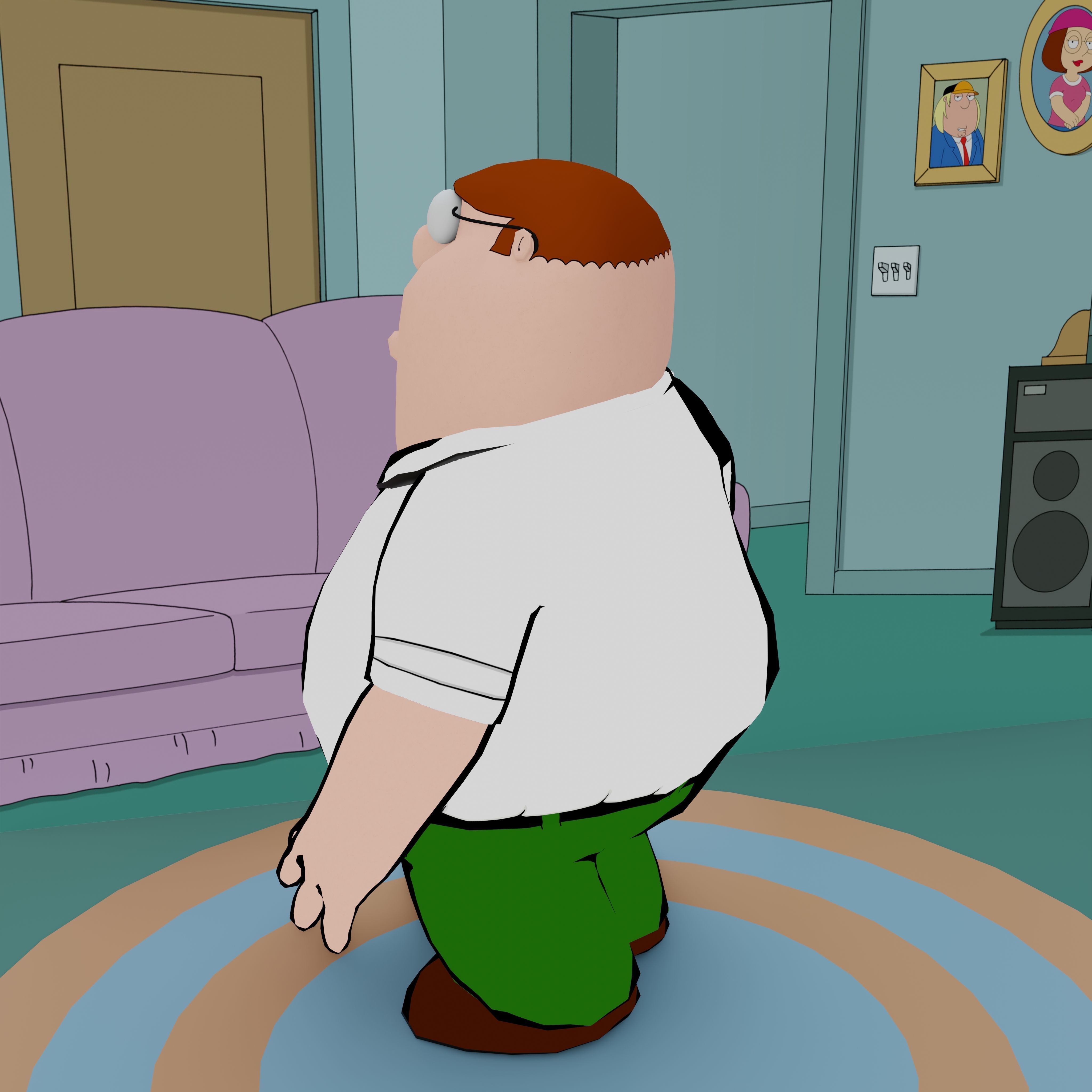 Peter Griffin From Family Guy - Rigged Low-poly 3D model_32
