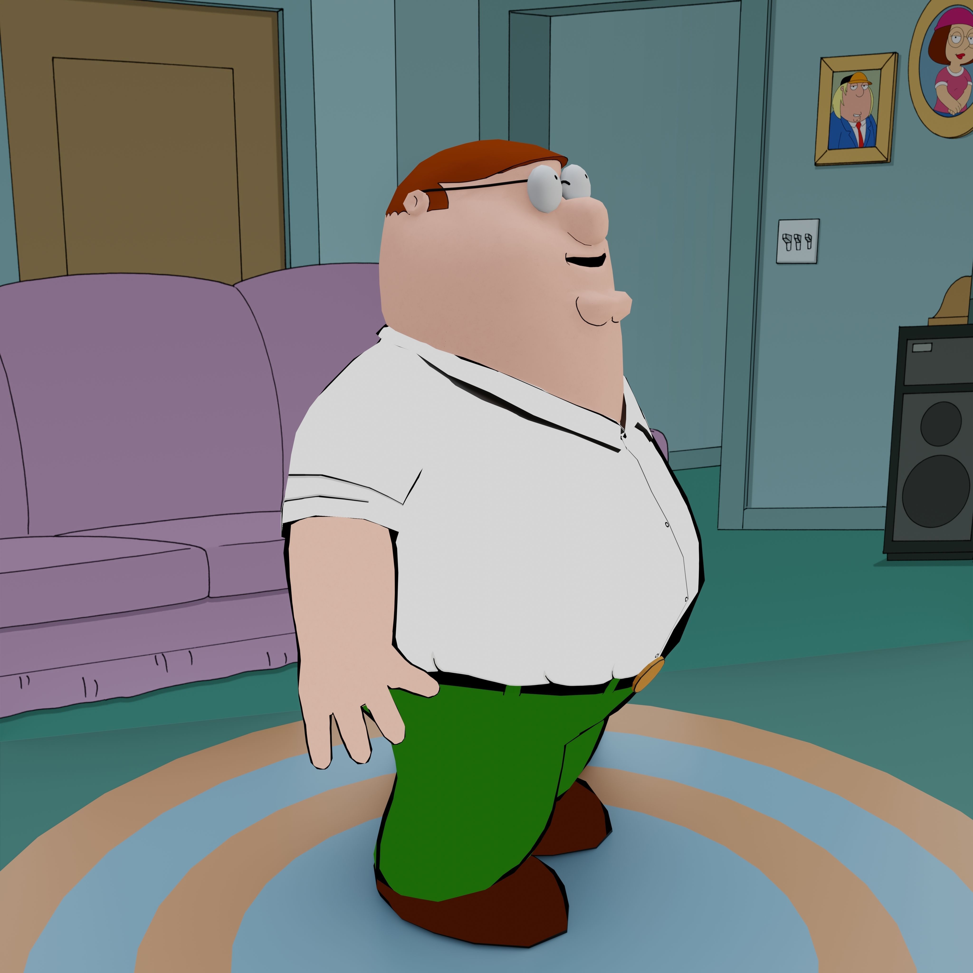 Peter Griffin From Family Guy - Rigged Low-poly 3D model_50