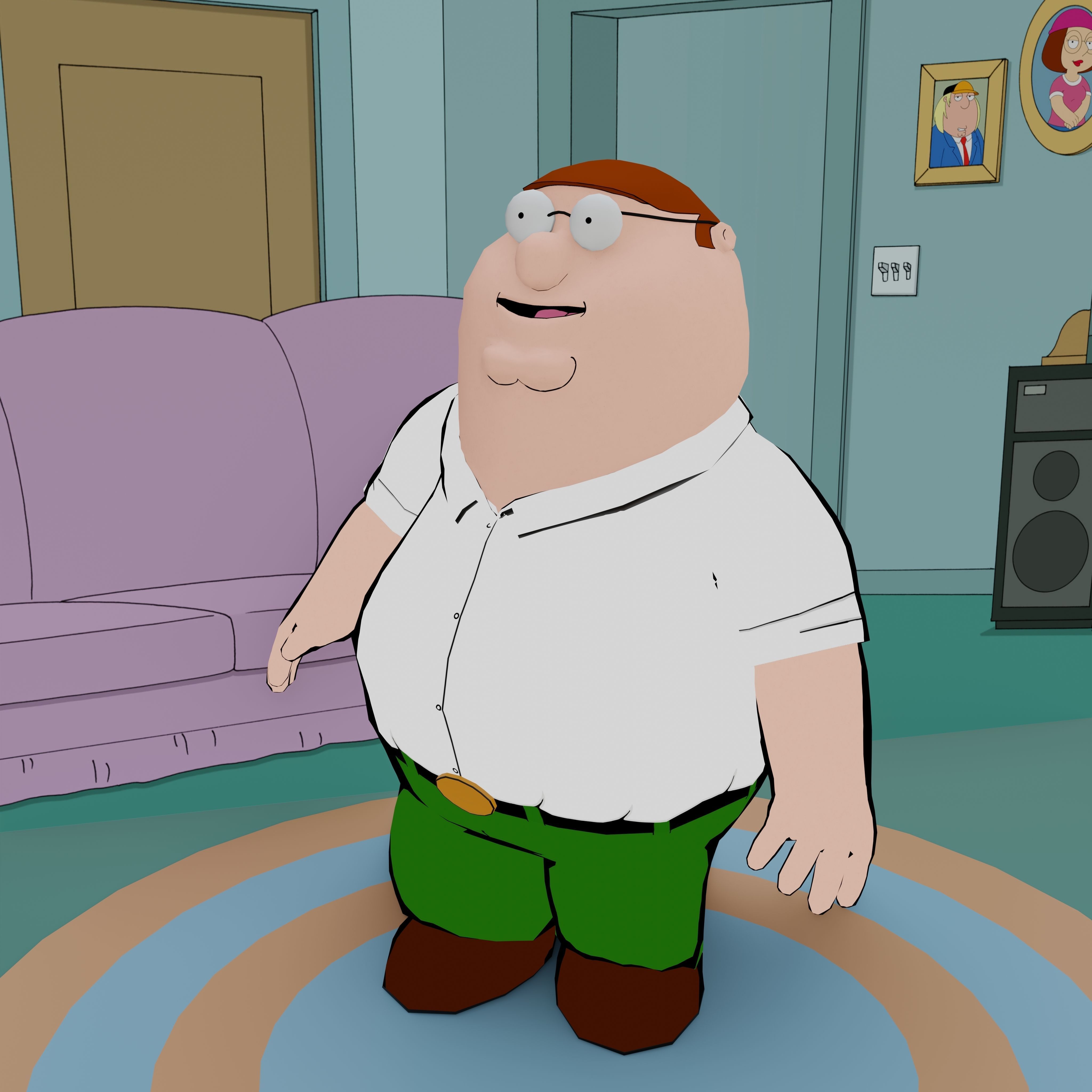 Peter Griffin From Family Guy - Rigged Low-poly 3D model_22