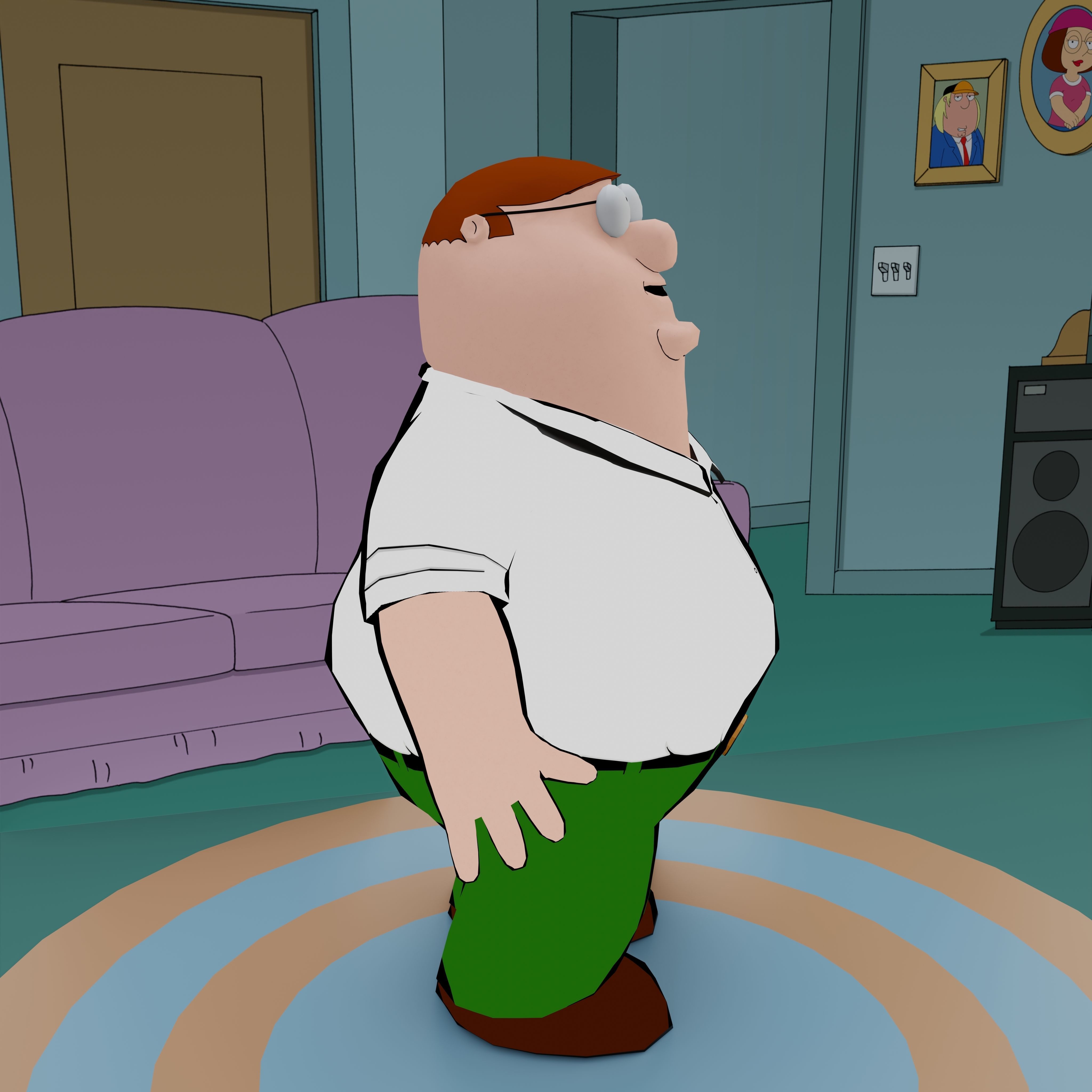 Peter Griffin From Family Guy - Rigged Low-poly 3D model_48