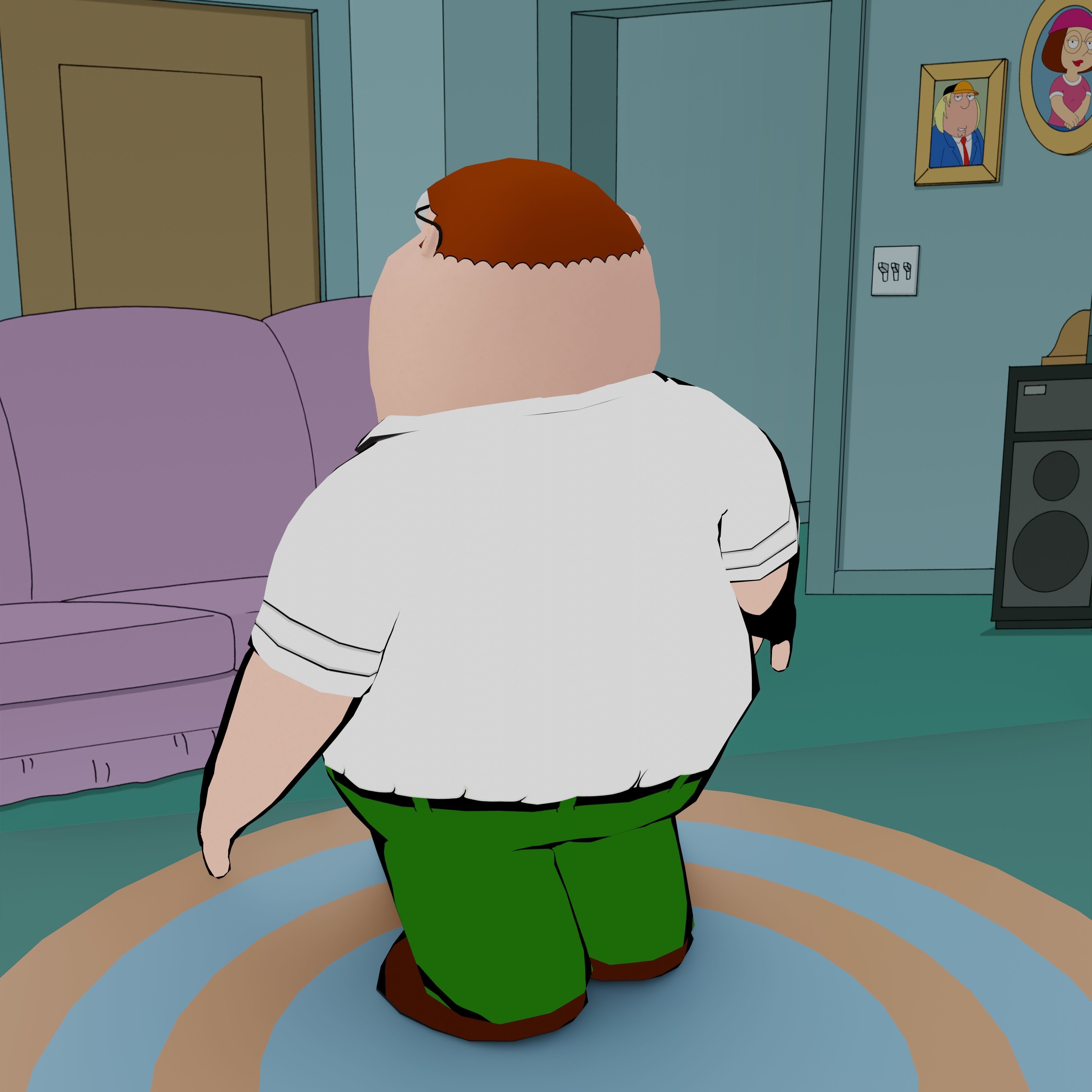 Peter Griffin From Family Guy - Rigged Low-poly 3D model_35