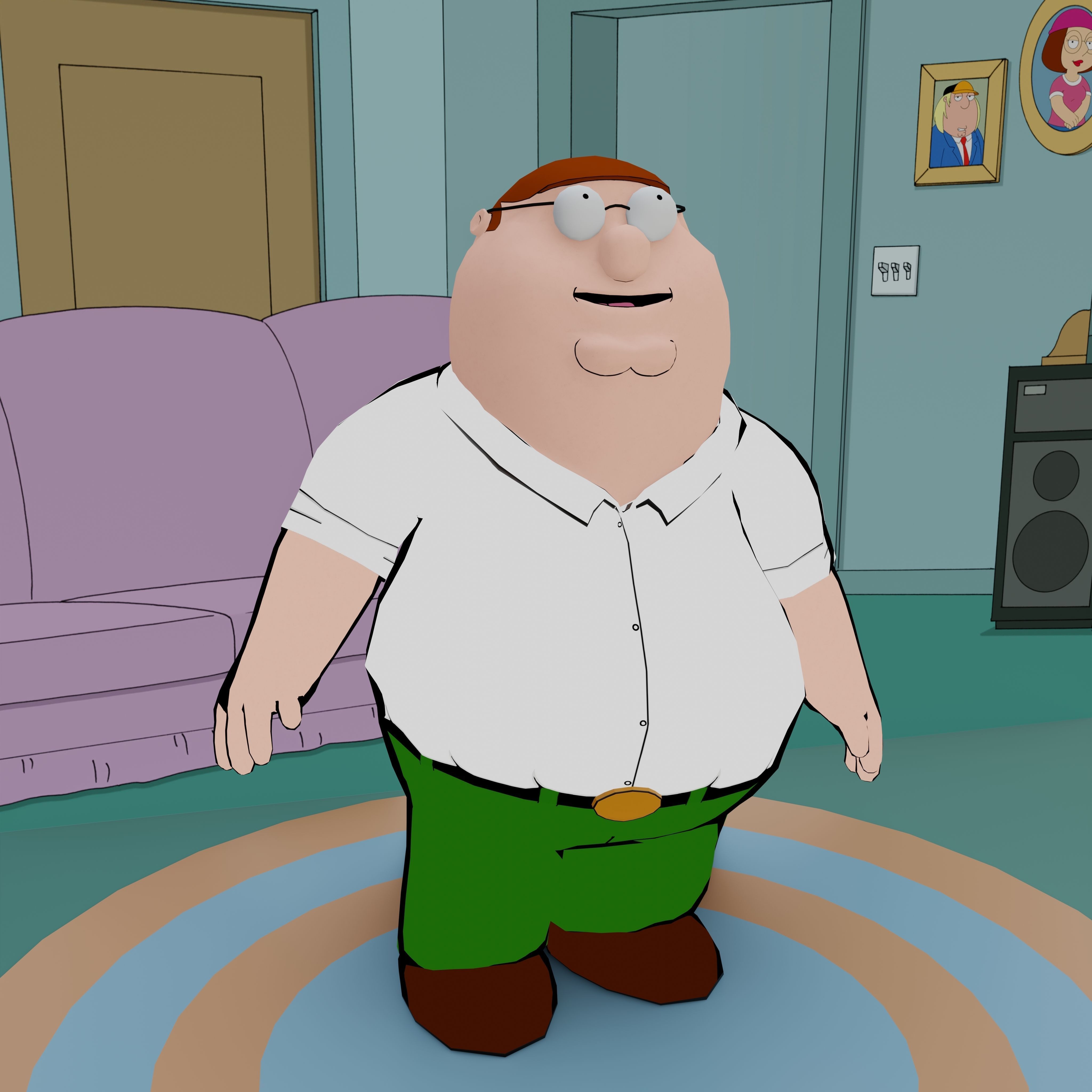 Peter Griffin From Family Guy - Rigged Low-poly 3D model_57