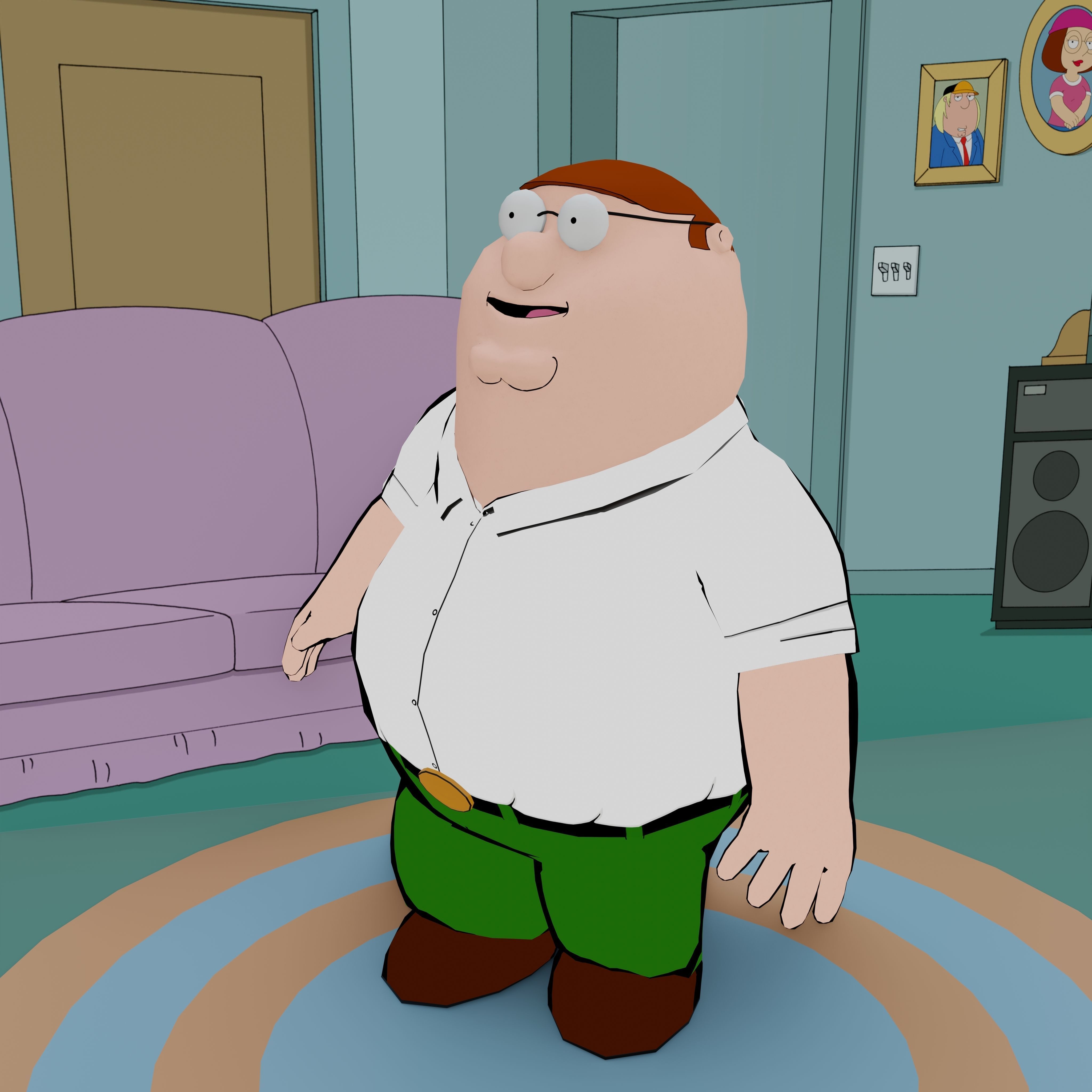 Peter Griffin From Family Guy - Rigged Low-poly 3D model_23