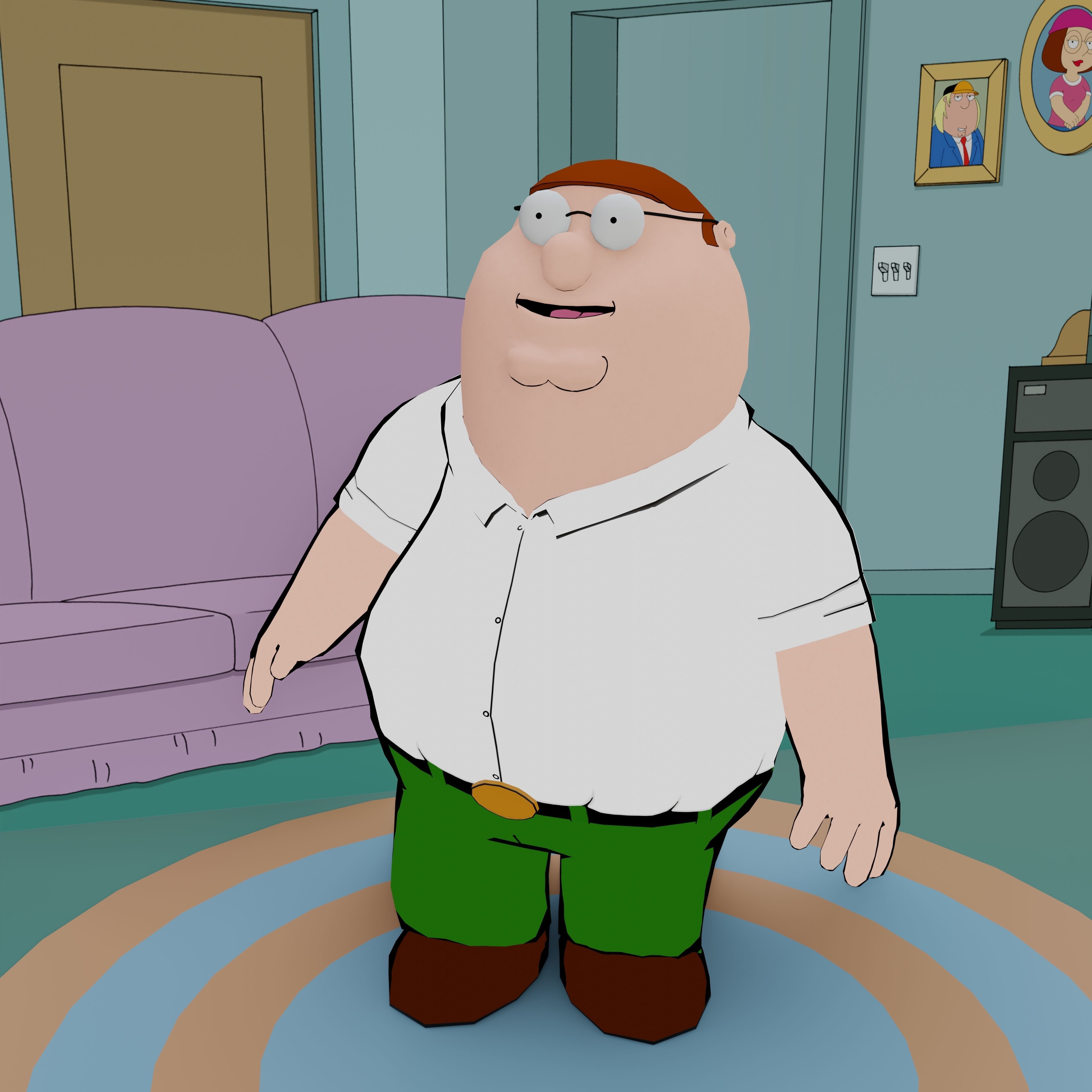 Peter Griffin From Family Guy - Rigged Low-poly 3D model_20