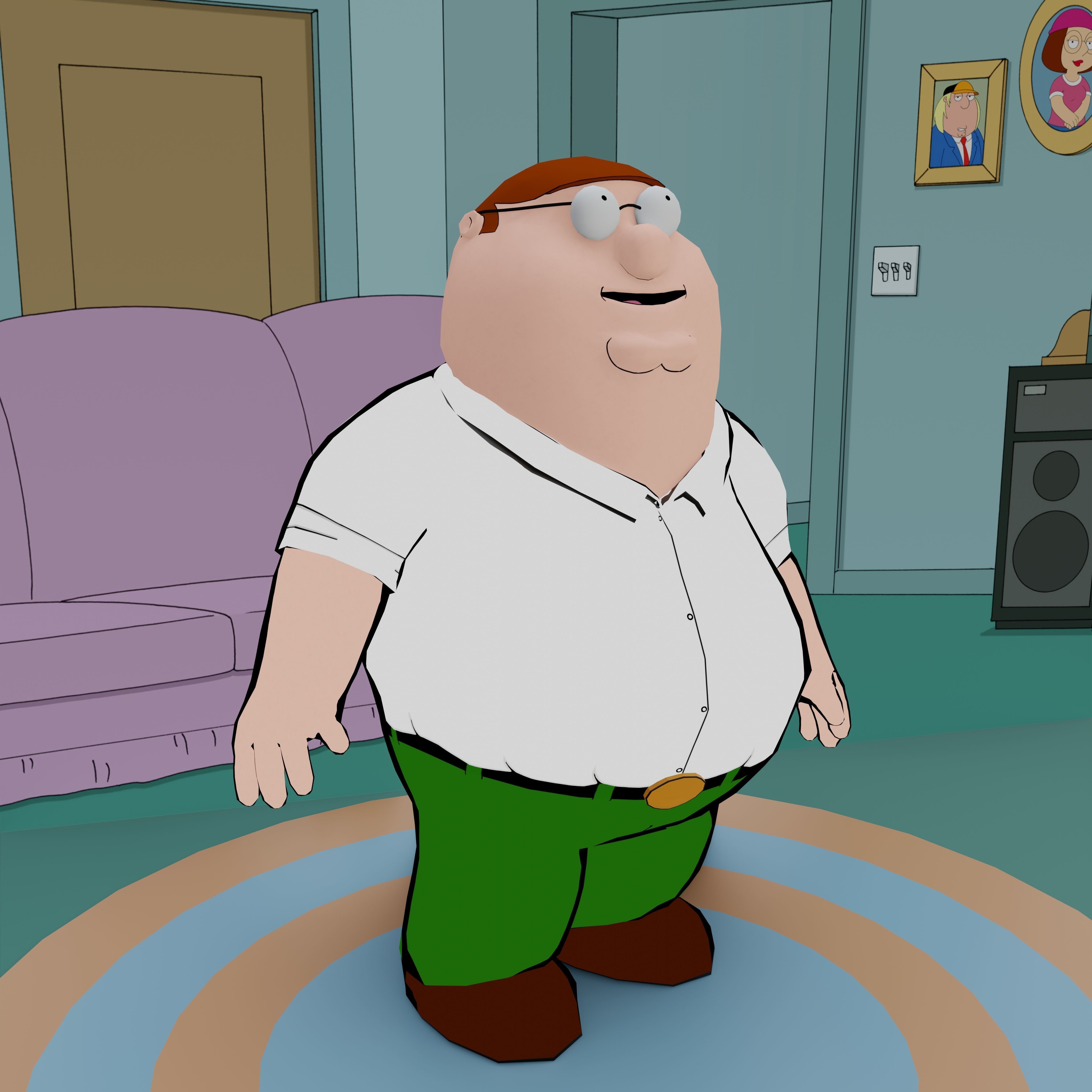 Peter Griffin From Family Guy - Rigged Low-poly 3D model_54