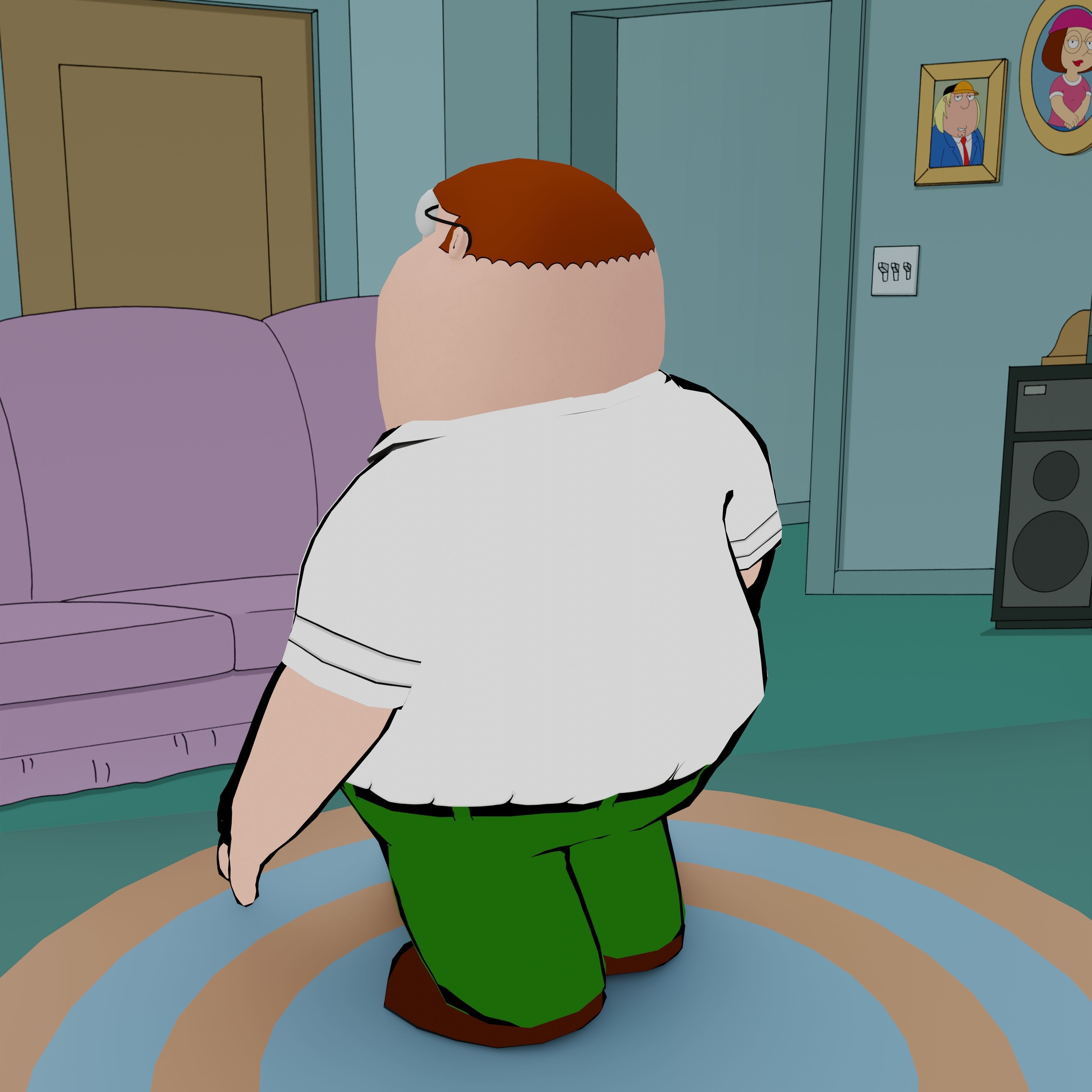 Peter Griffin From Family Guy - Rigged Low-poly 3D model_34