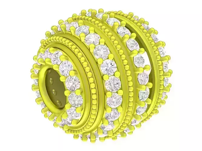 6657 Jewelry Art Diamond Ball Charm STL 3D Model 3D print model